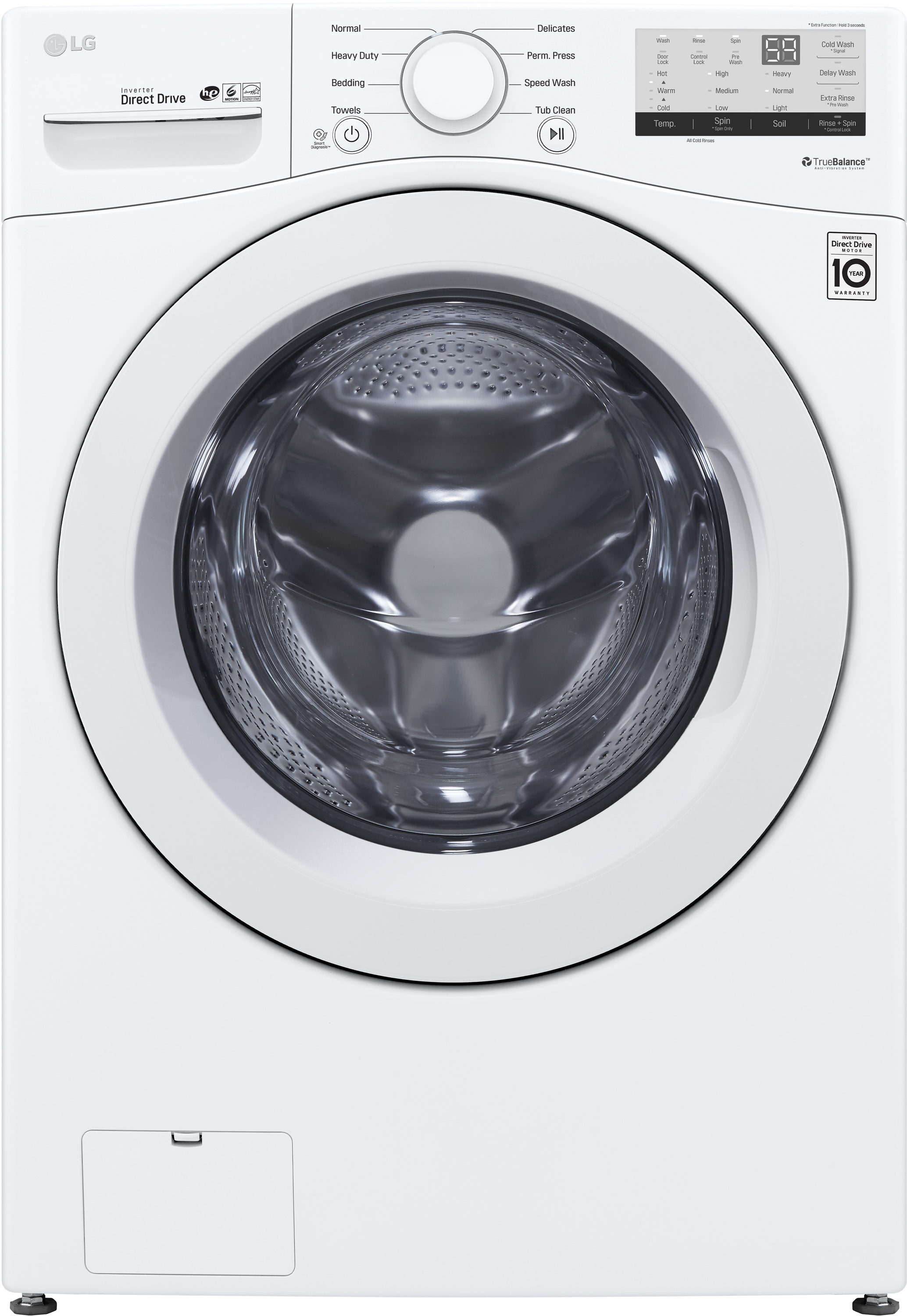 LG 4.5-cu ft High Efficiency Stackable Front-Load Washer (White) ENERGY  STAR in the Front-Load Washers department at Lowes.com