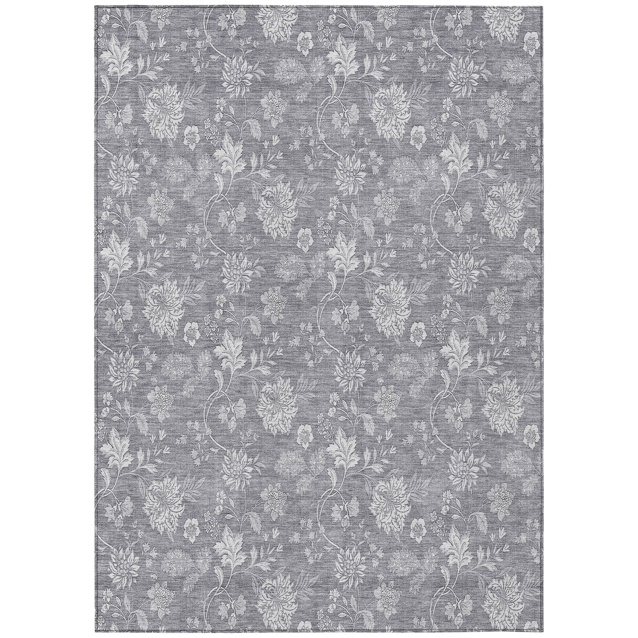 Addison Rugs ACN681GY8X10 Chantille ACN681GY 8 x 10 (ft) Polyester Gray Rectangular Indoor/Outdoor Geometric Machine washable Area rug