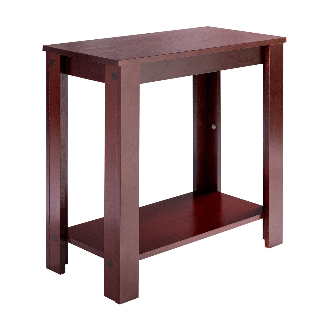 CASAINC WF-HW51530-LA End table 11.5-in W x 24-in H Espresso Wood Modern End Table Fully Assembled