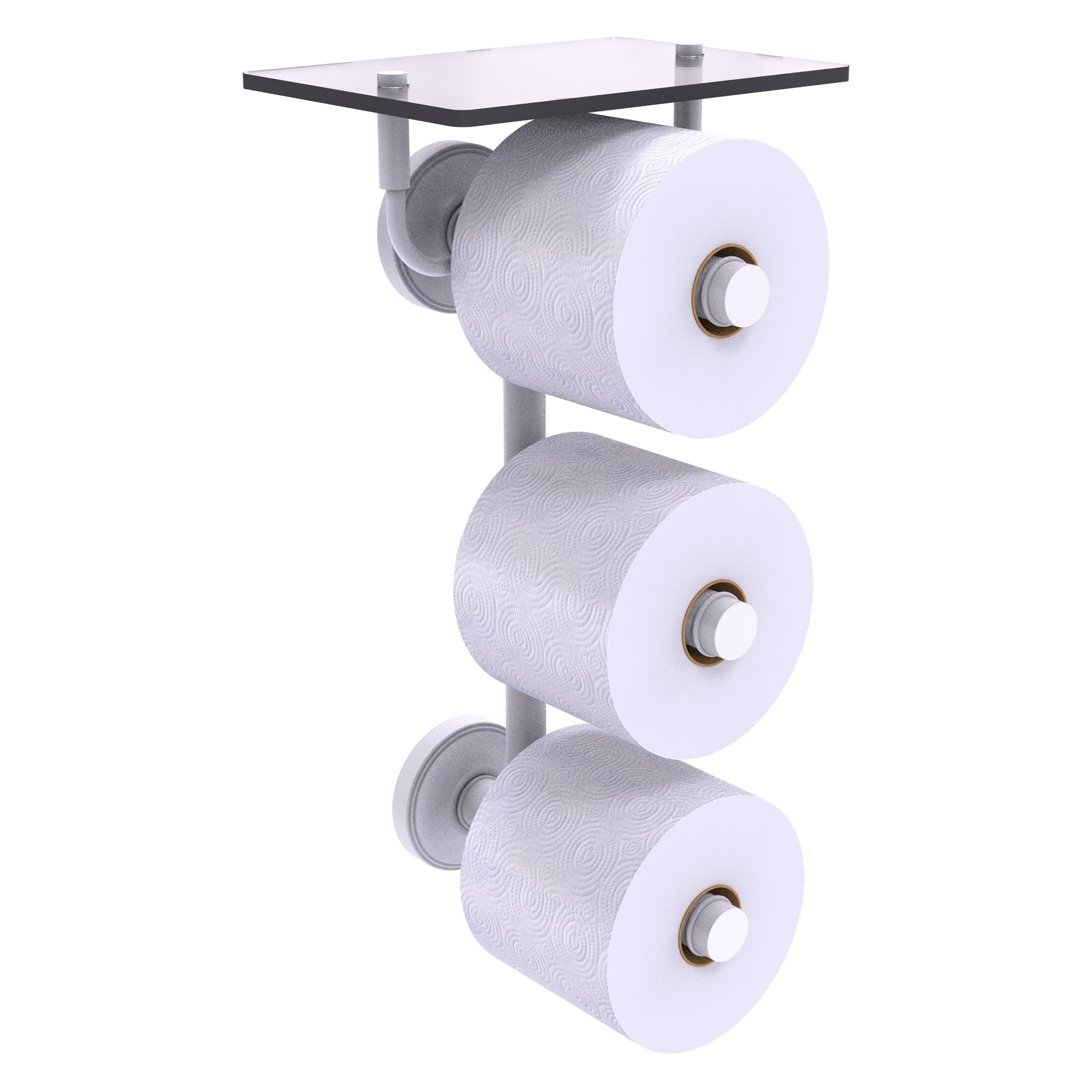 Allied Brass PR-35-3VS-WHM Prestige Regal Matte White Wall mount Double post Toilet Paper Holder 3 -Rolls