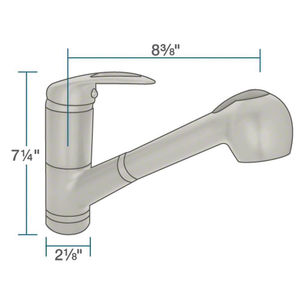Sir Faucet Brushed Nickel 2-Handle Deck-Mount Pull-Out Handle Kitchen Faucet