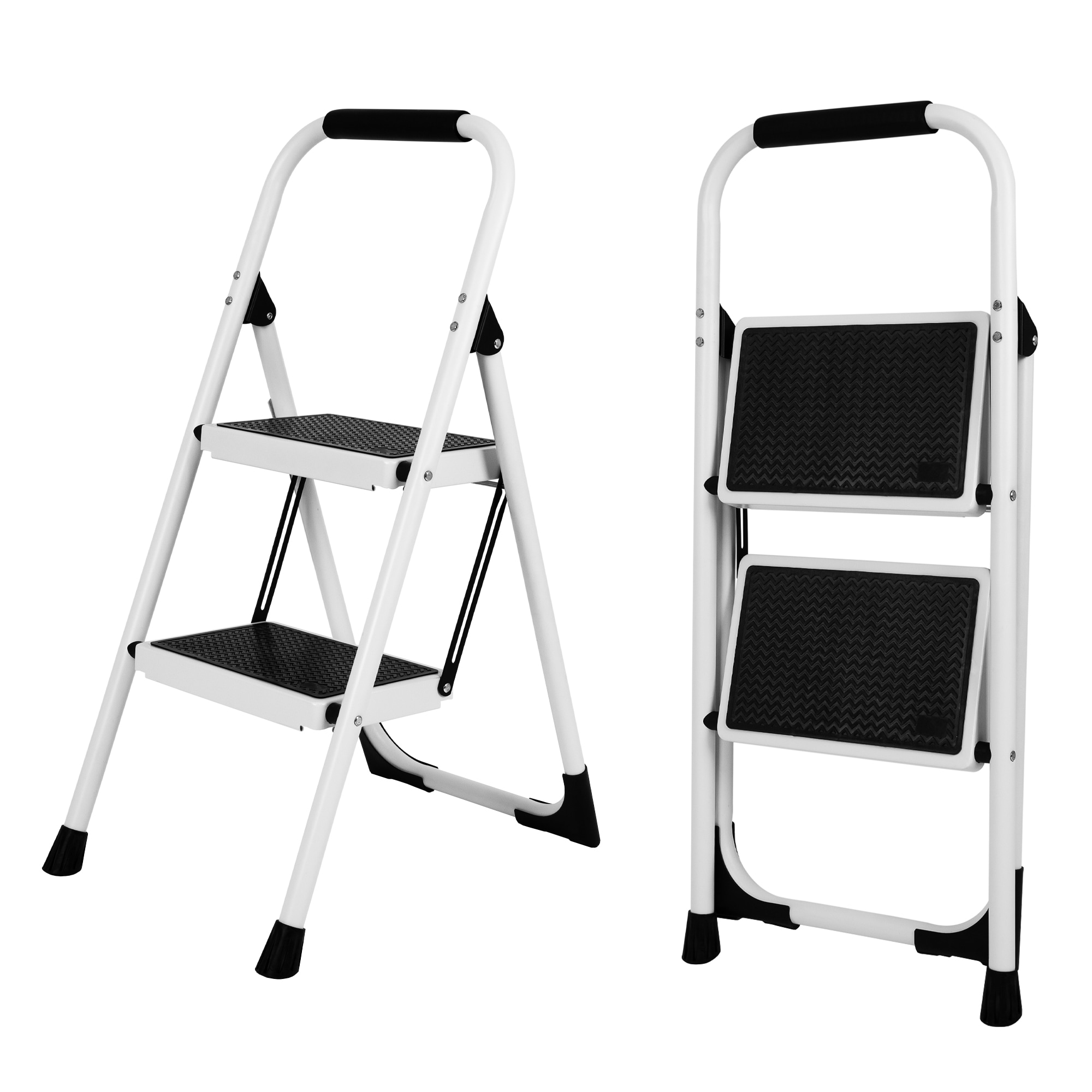 Flynama - 2 -Step 330-lb Capacity Steel Foldable Step Stool