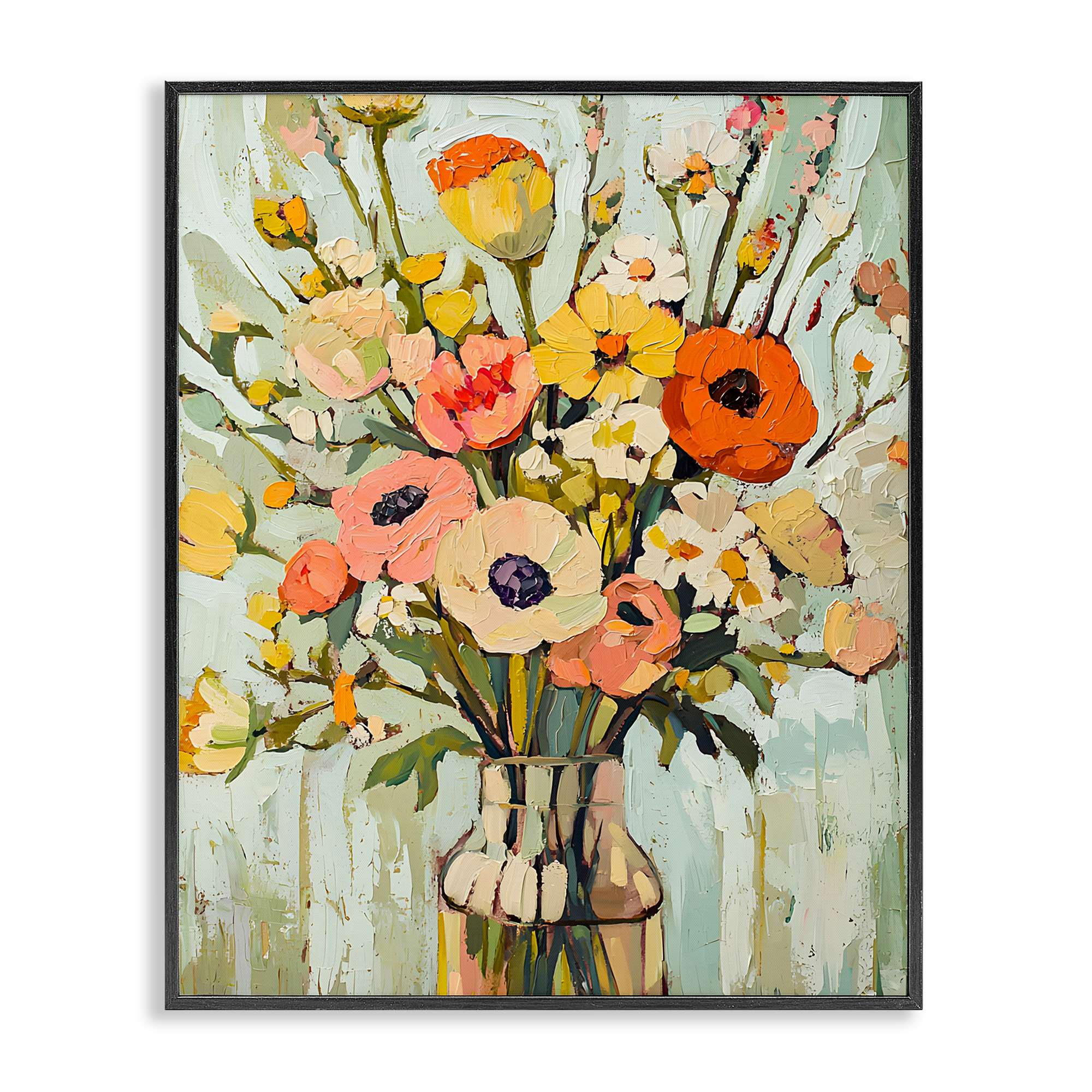 Stupell Industries  Painterly Bouquet Arrangement Black Framed Giclee Art By Franklyn Gregory 16 x 20