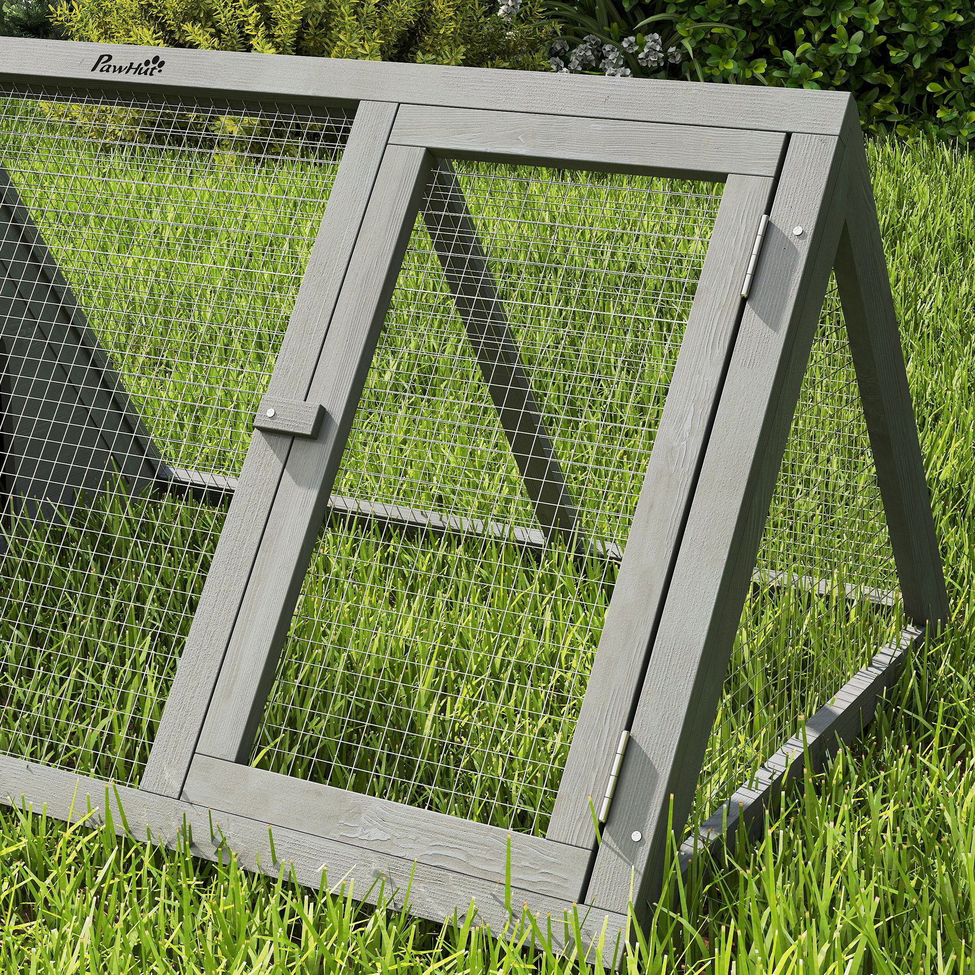 PawHut D51-166V01GY Chicken-Coops-Rabbit-Hutches - View #7