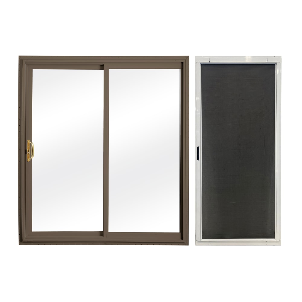 RELIABILT  72-in x 80-in Terratone Vinyl Universal Sliding Double Patio Door with Screen