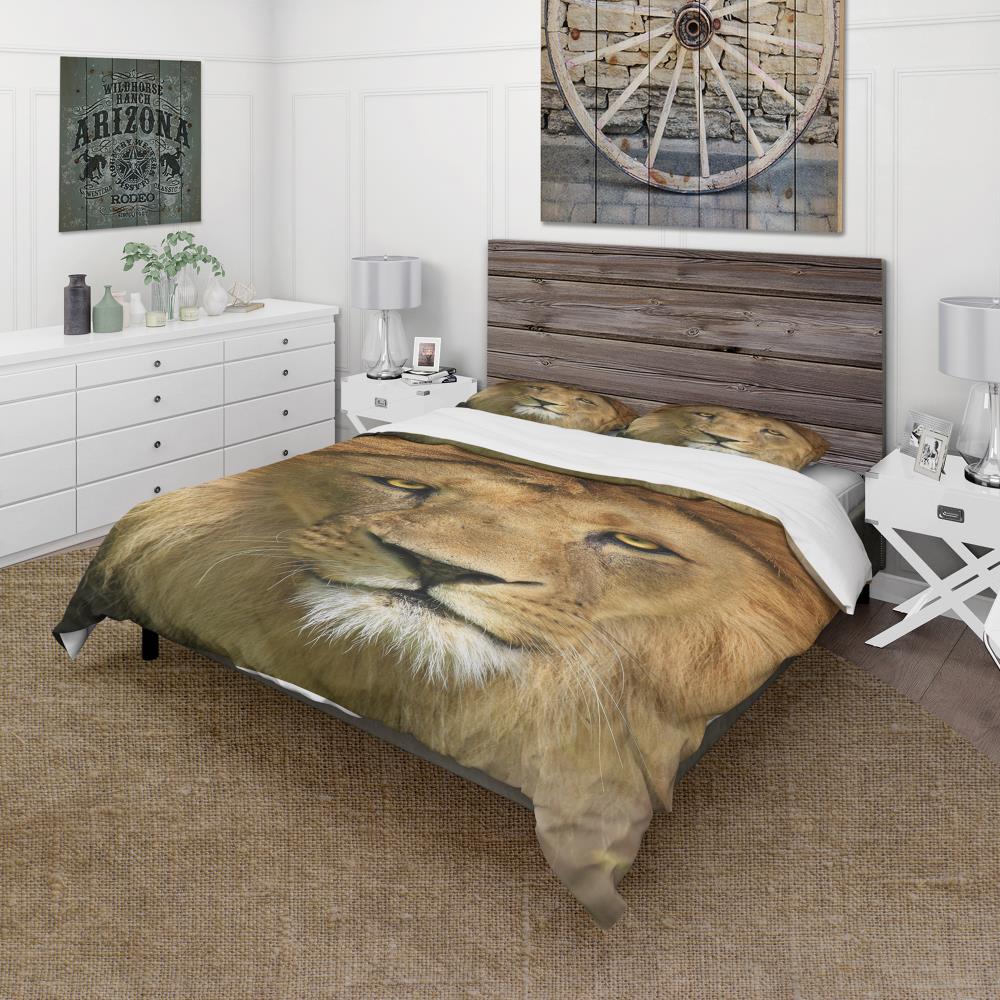 Designart BED7165-K 3 -Piece Brown King Duvet cover Set