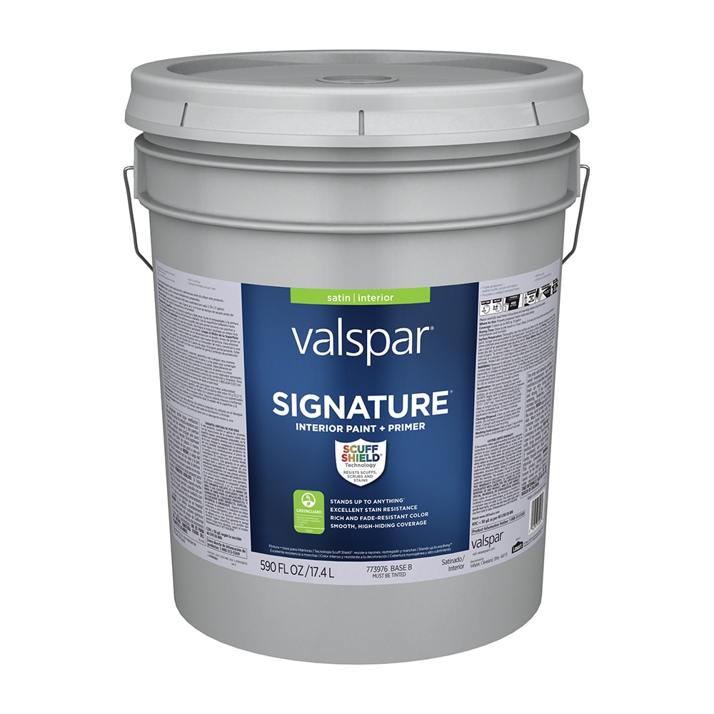 Valspar 007.0773976.008 Signature Satin Base B Tintable Latex Interior Paint Paint + Primer ( 5-gallon )