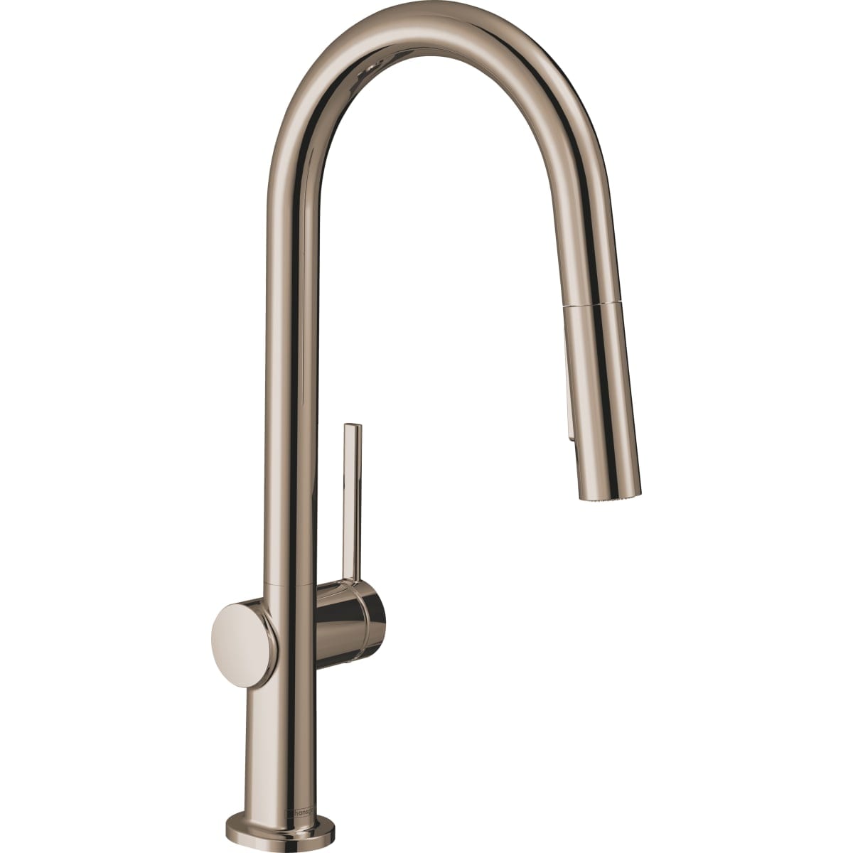 Hansgrohe 72846831 Polished Nickel Single Handle Deck-mount Handle Residential Pull-down Kitchen Faucet with Sprayer ( Side Sprayer Included )