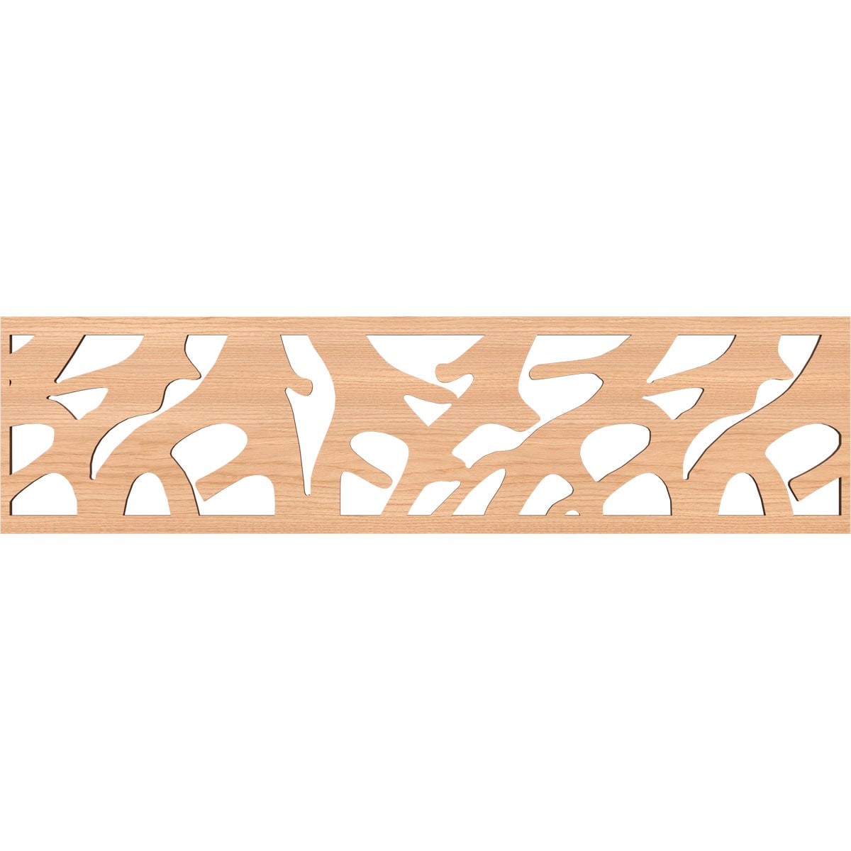 Ekena Millwork MLDB12X47MATHI Manton Fretwork Flat Trim 12-in x 3.92-ft Hickory Brown Unfinished 2156707 Pierced Wall Panel Moulding