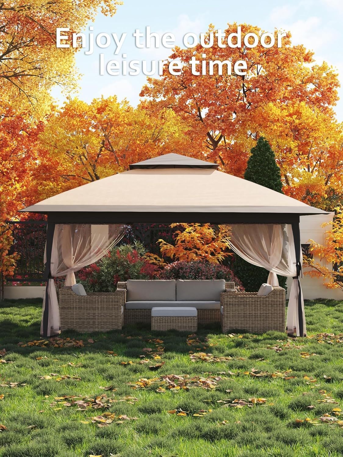 Qeetex GGL-PHO-12C3XSNI Wood-Resin-Gazebos - View #3