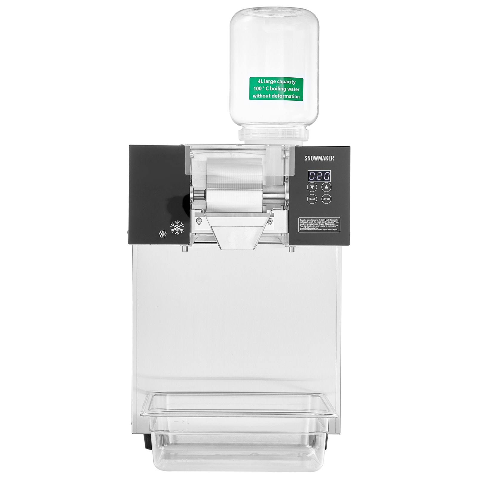 SVOPES SCSLXNBJLEDP06397V1 Commercial Snowflake Ice Machine 385LBS/24H Snowflake Ice Maker Stainless Steel Ice Shaver Machine Electric Snow Cone Maker Liquid Cooling System for Rapid Heat Dissipation Ice Cream