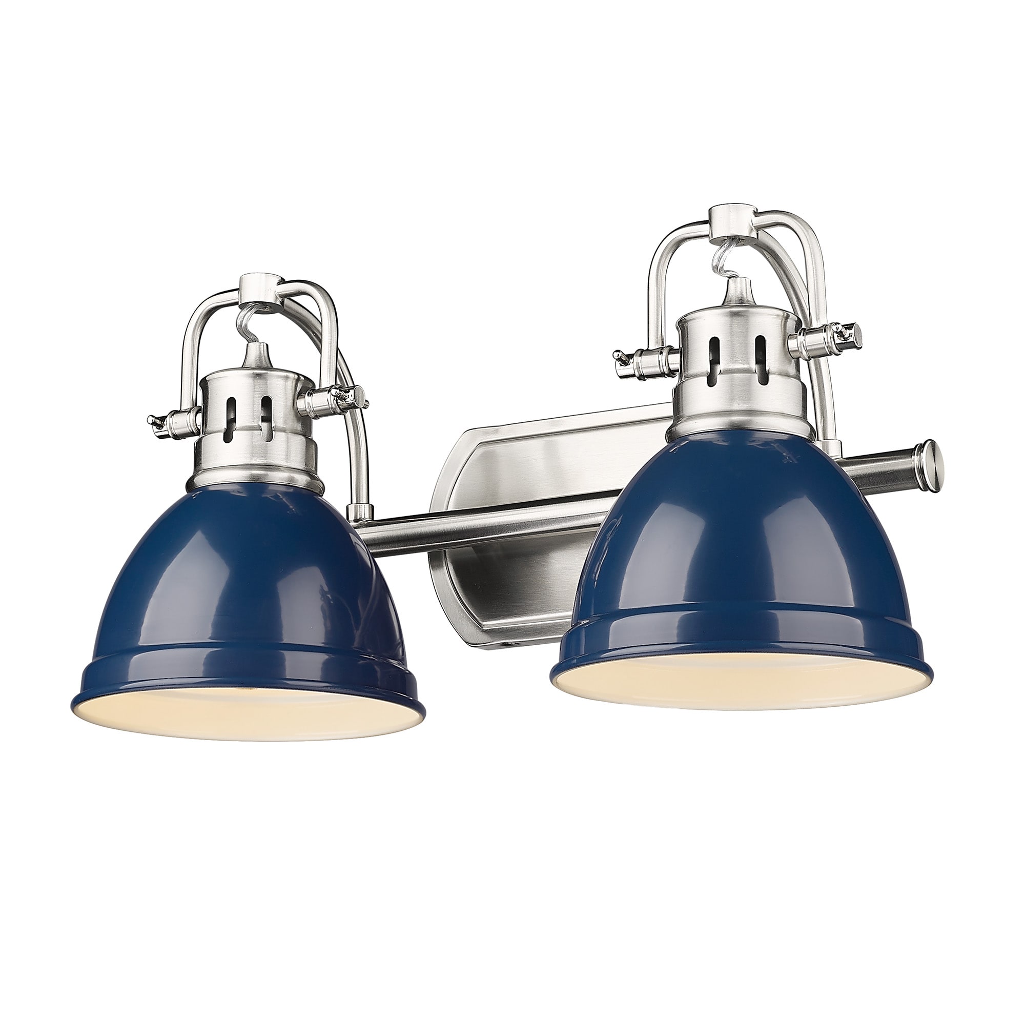 Golden Lighting 3602-BA2 PW-NVY Duncan 16.5-in 2 -Light Steel Transitional Vanity light