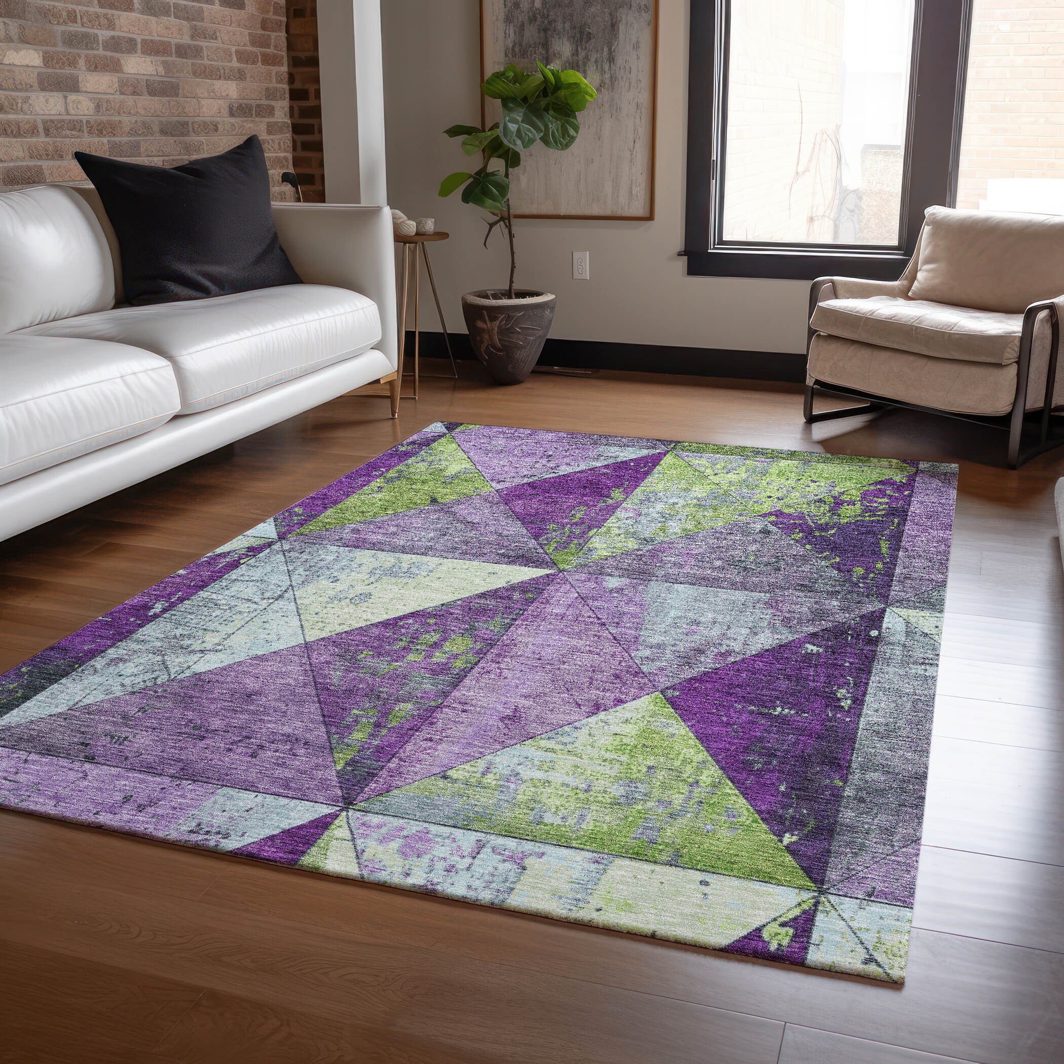 Addison Rugs ACN1721PP30X46 Chantille ACN1721PP 2 x 3 (ft) Loomed Purple Rectangular Indoor/Outdoor Machine washable Pet Friendly Area rug