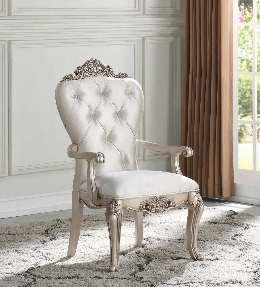 set of 2 white accent chairs