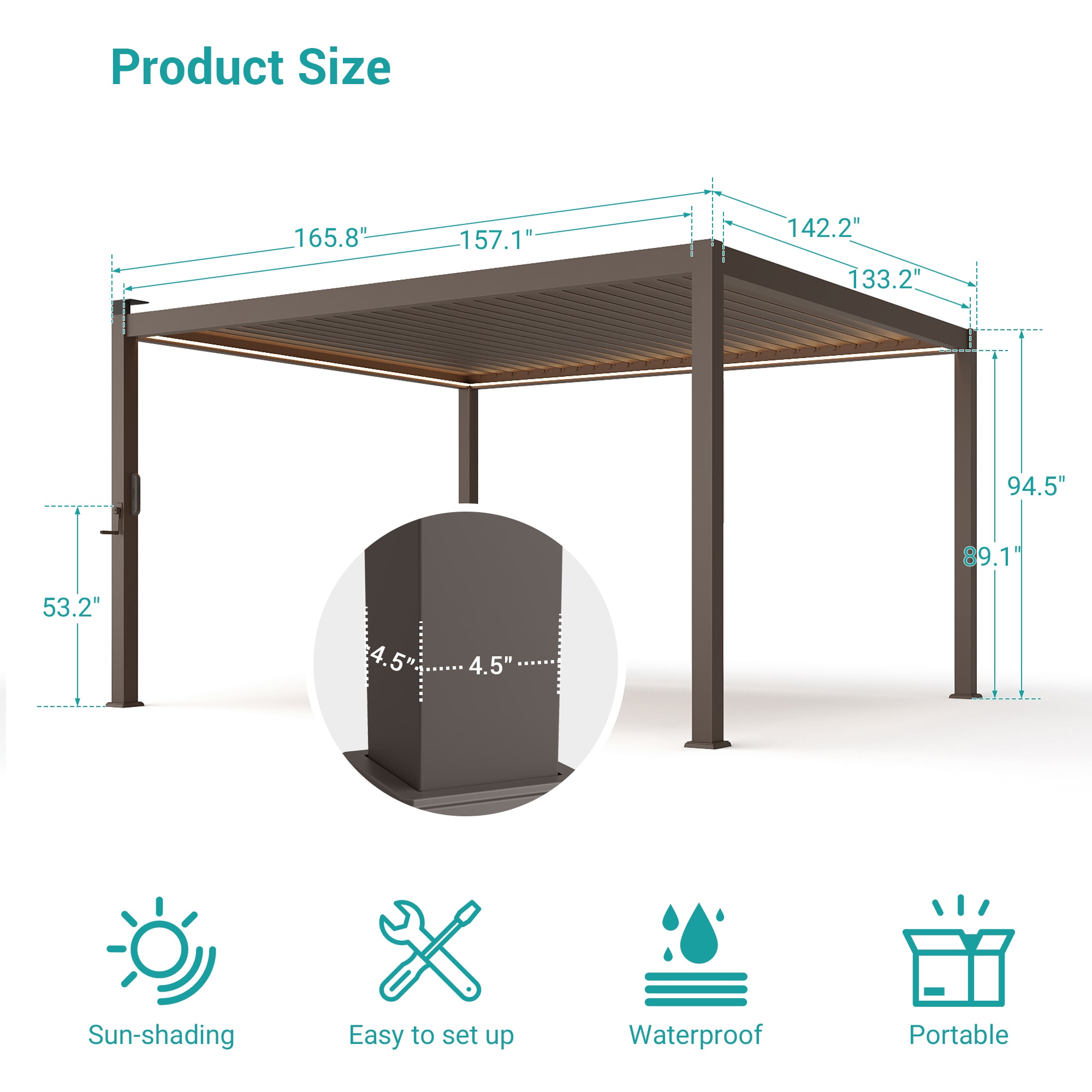 Sonkuki SD-GZ-LED3039WH Pergolas-2 - View #3