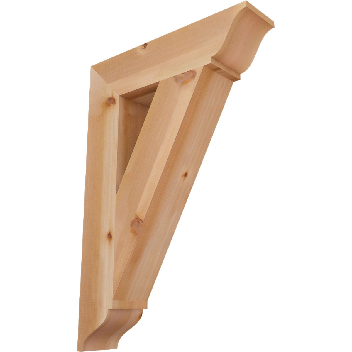Ekena Millwork BKT06X26X38TRA01SWR Traditional traditional smooth 5-1/2-in x 26-in x 38-in Western red cedar Brown Wood Standard bracket