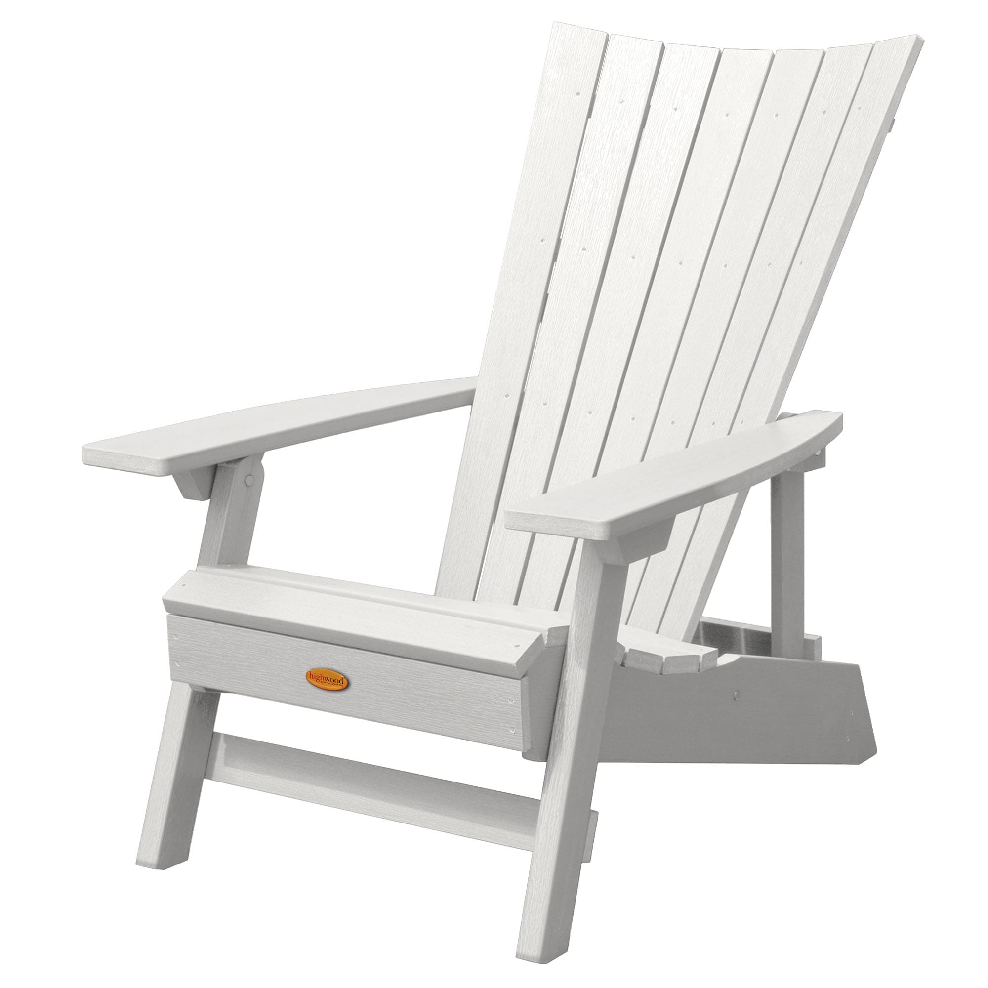 highwood AD-ADRID29A-WHE Manhattan Beach Collection White Plastic Frame Stationary Adirondack Chair(s) with Slat Seat