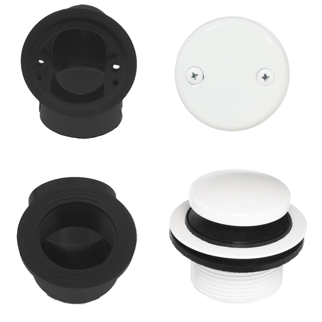 WESTBRASS D534-50 Tip Toe Sch. 40 Abs Plumber's Pack with Two-hole Elbow In Powder Coat White