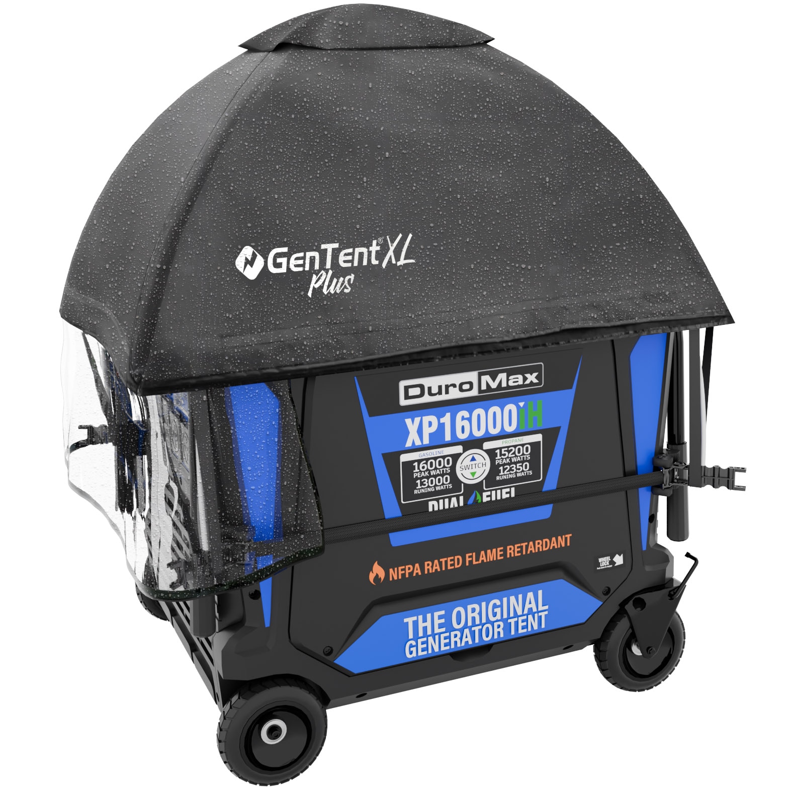 GenTent GTXICSMPBK XL Inverter Kit (Plus, Black) for Large Inverter Generators Generator cover