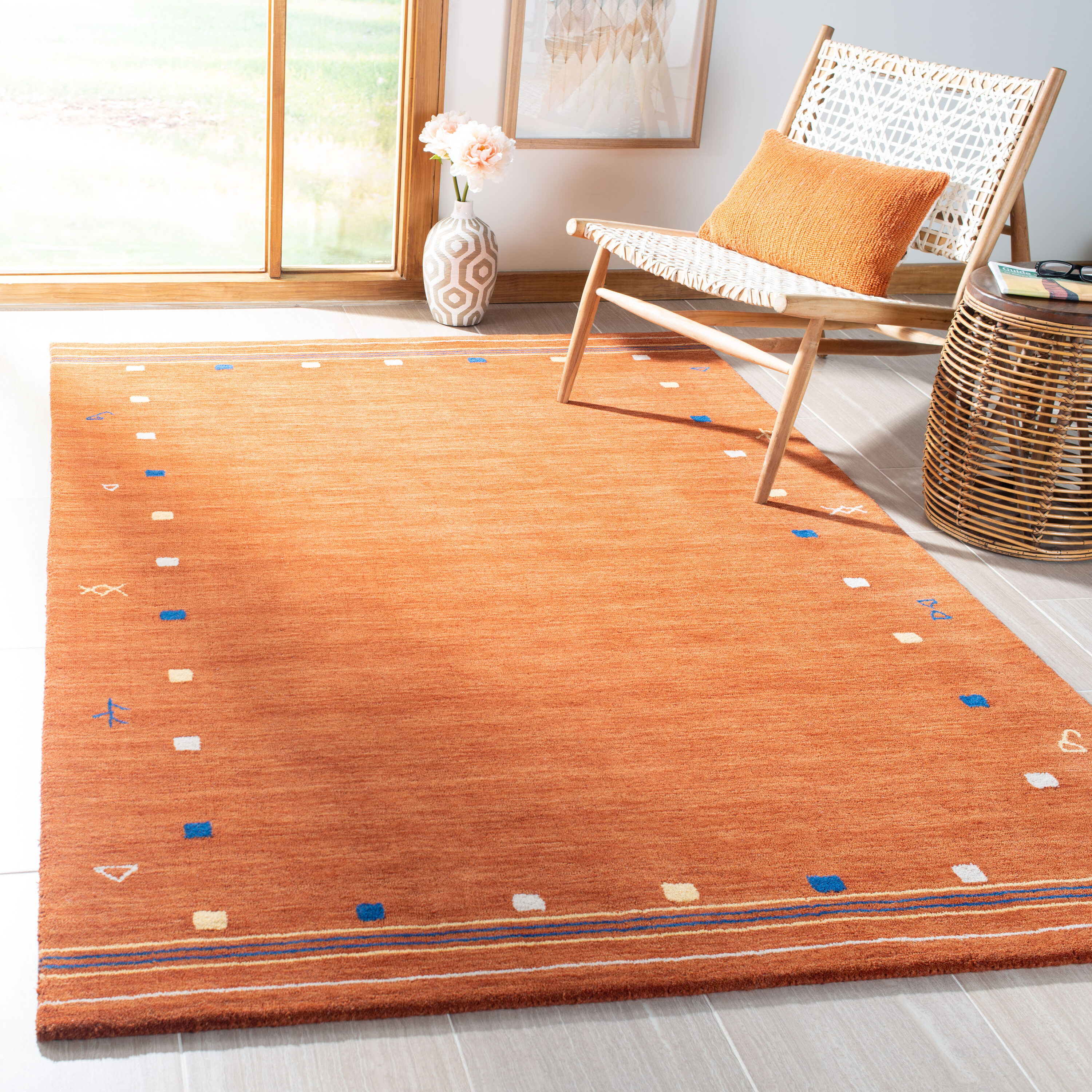  Himalaya 563 Rust Contemporary 4ft x 6ft Small Rectangle Rug