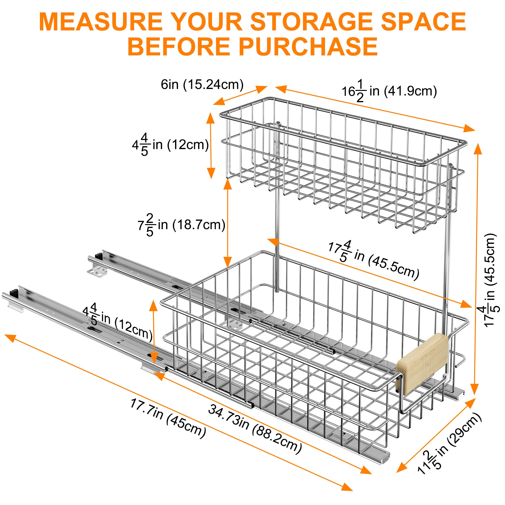 LOVMOR LL-7134005054-LYJ Pull-Out-Cabinet-Baskets - View #2