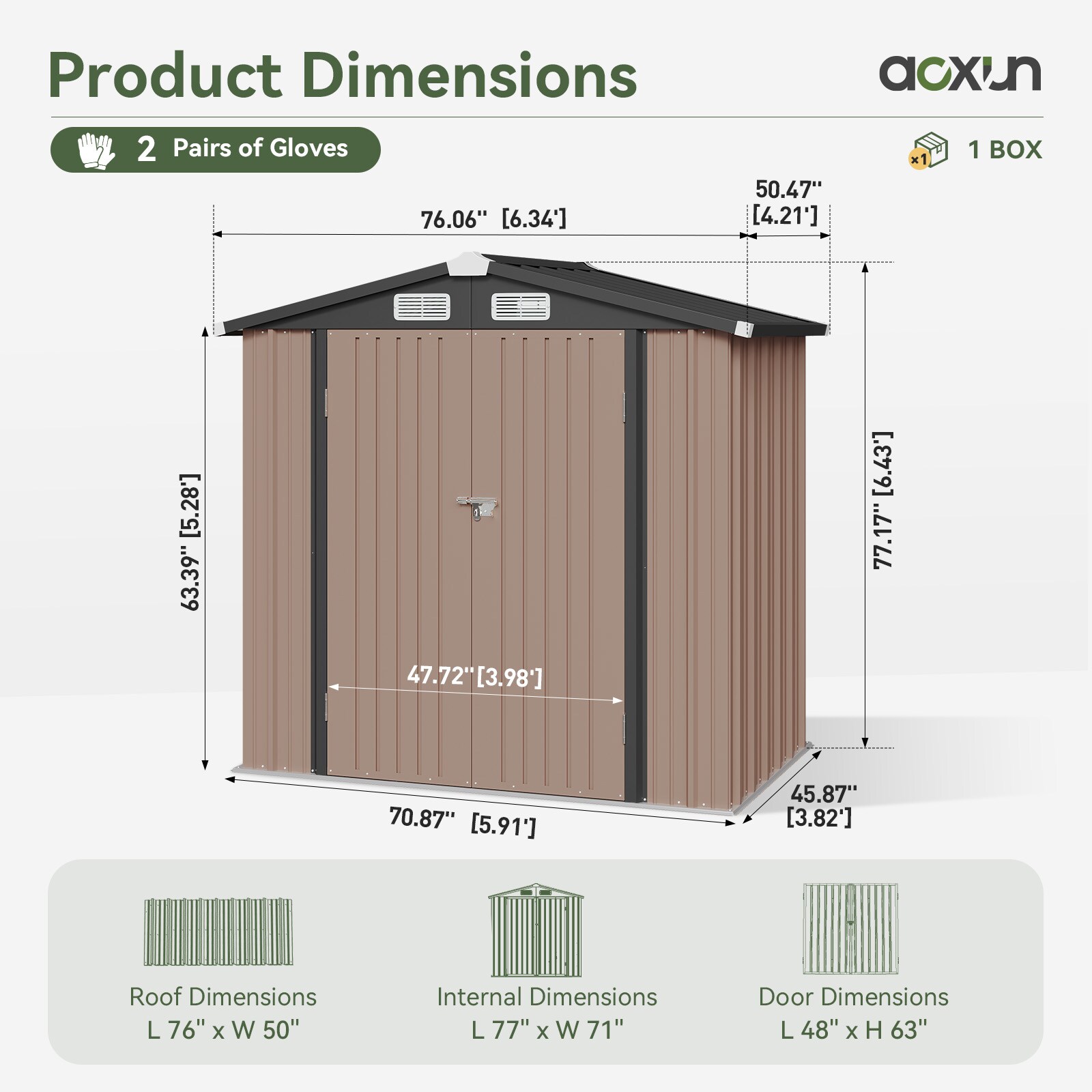 AOXUN AX-42533R Metal-Storage-Buildings-Sheds - View #6