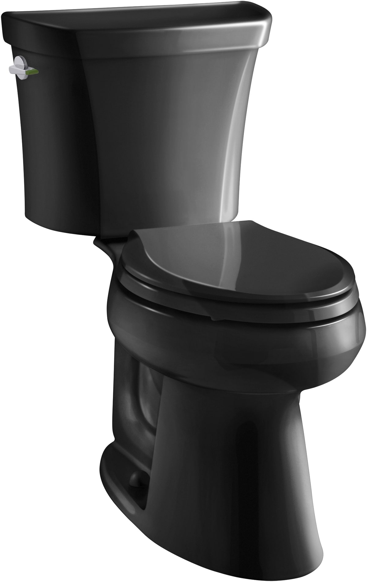 KOHLER K-3989-7 Highline Black Dual Flush Elongated Chair height 2-piece Toilet 12-in Rough-In WaterSense 1.6 GPF