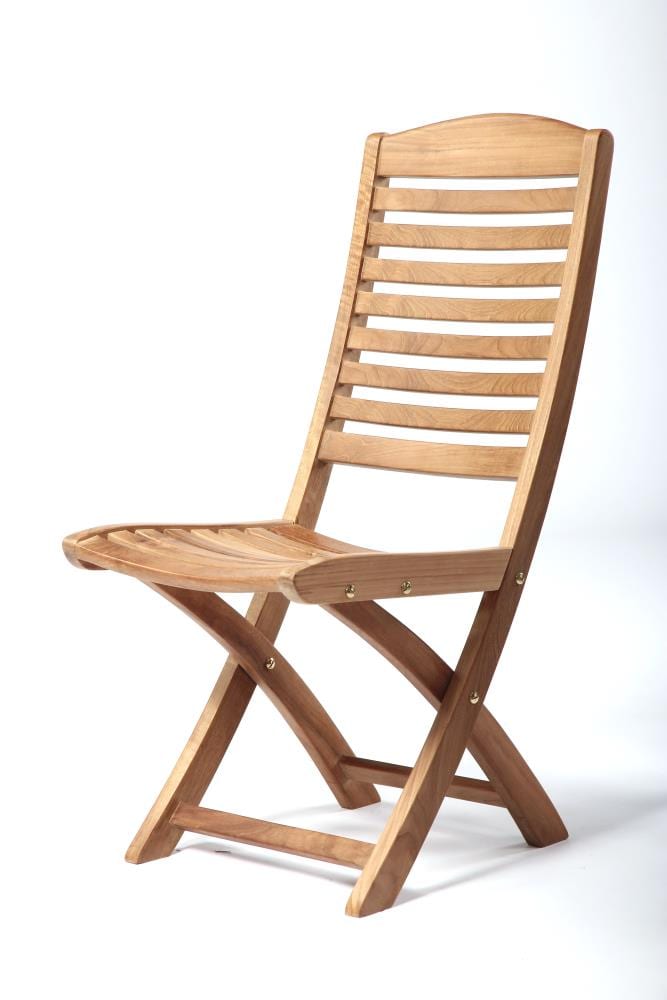 ARB Teak & Specialties A.R.B. Teak Specialties 100% Natural Grade A Teak Wood Frame Stationary Dining Chair(s) with Gold A.R.B. Teak and Specialties Solid Seat in the Patio Chairs department at