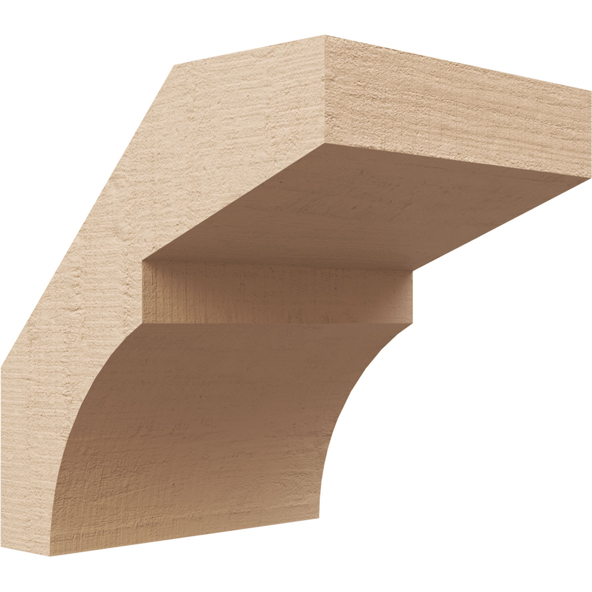 Ekena Millwork BRCUR05X06X06MONRCPR 5-in x 6-in x 6-in Primed Urethane Monterey Rough Cedar TimberThane Knee Brace