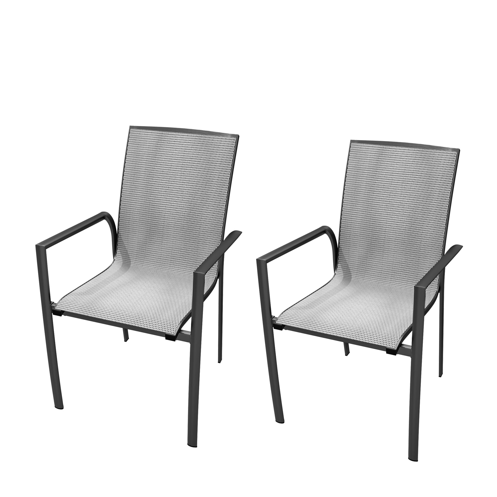 Boyel Living BL-IVY42-2P Aluminium Frame with Stackable Dining Chairs