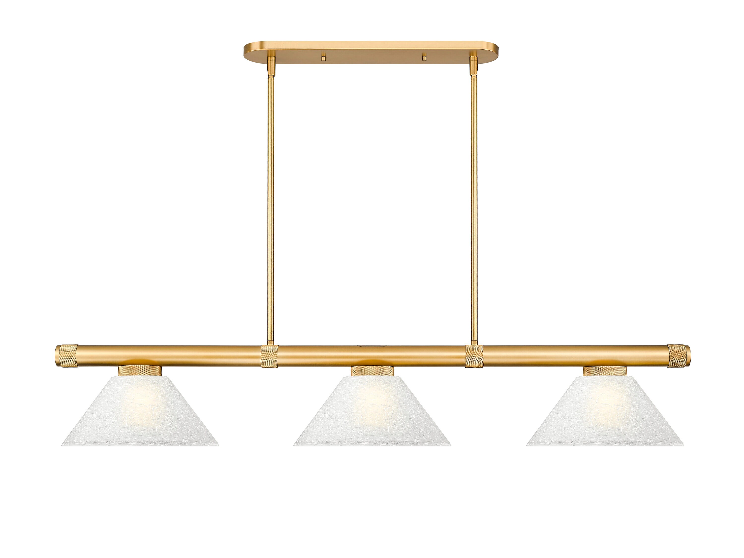 Z-Lite Vanguard 14.25in Rubbed Brass Fixture with White Linen Glass Shade