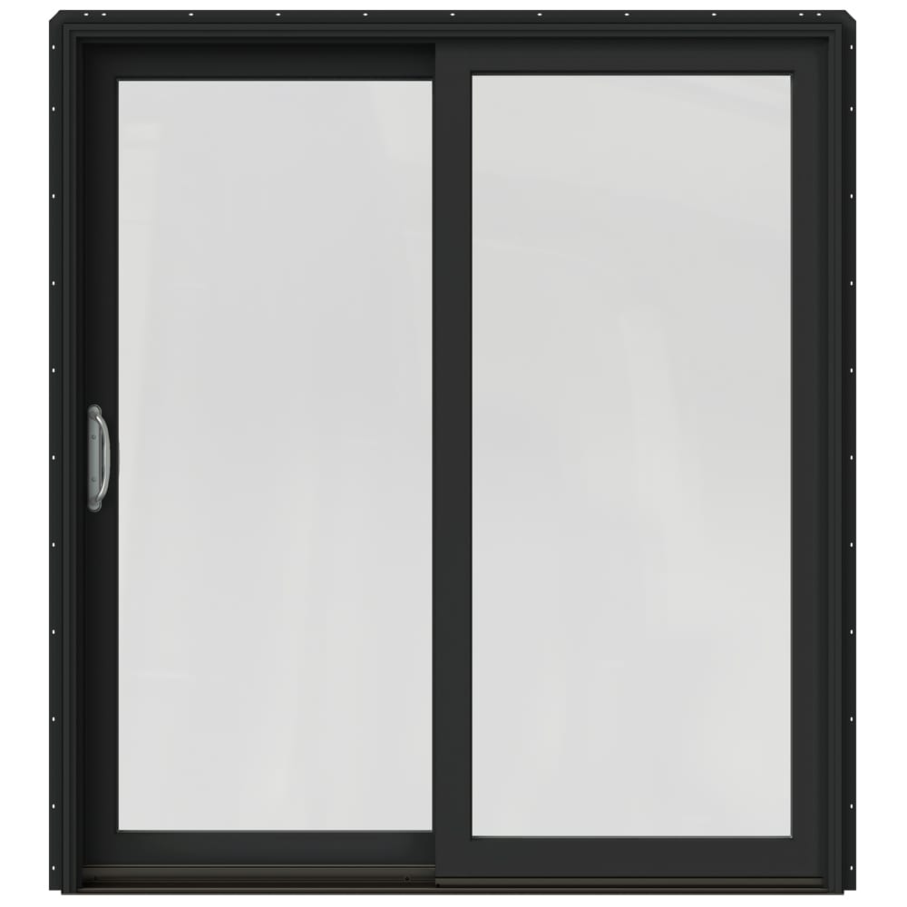 JELD-WEN 72-in x 80-in Low-e Argon Bronze Clad-wood Sliding Left-Hand ...