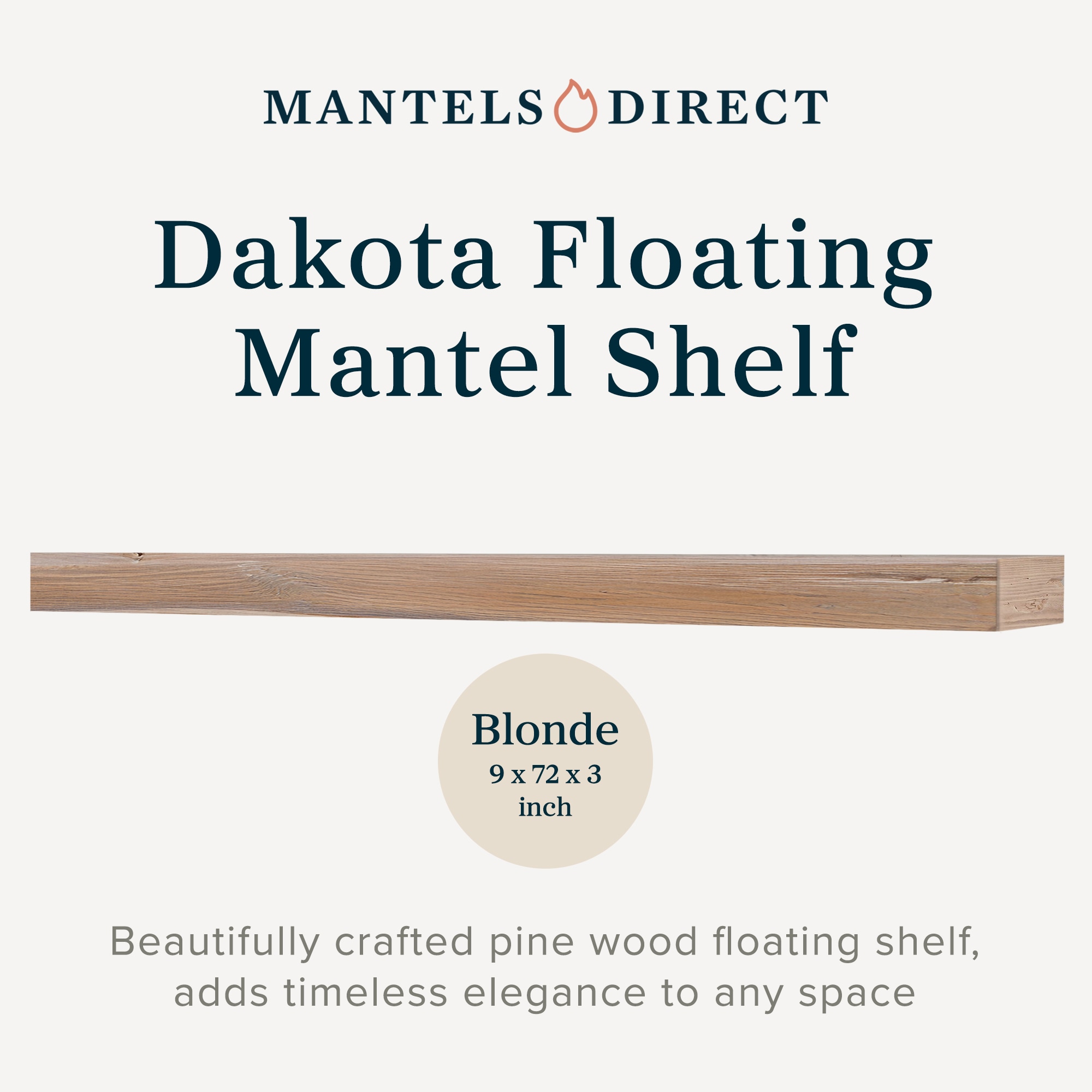 Mantels Direct DAKOTA-72X3-BLD Mantel-Shelves - View #3