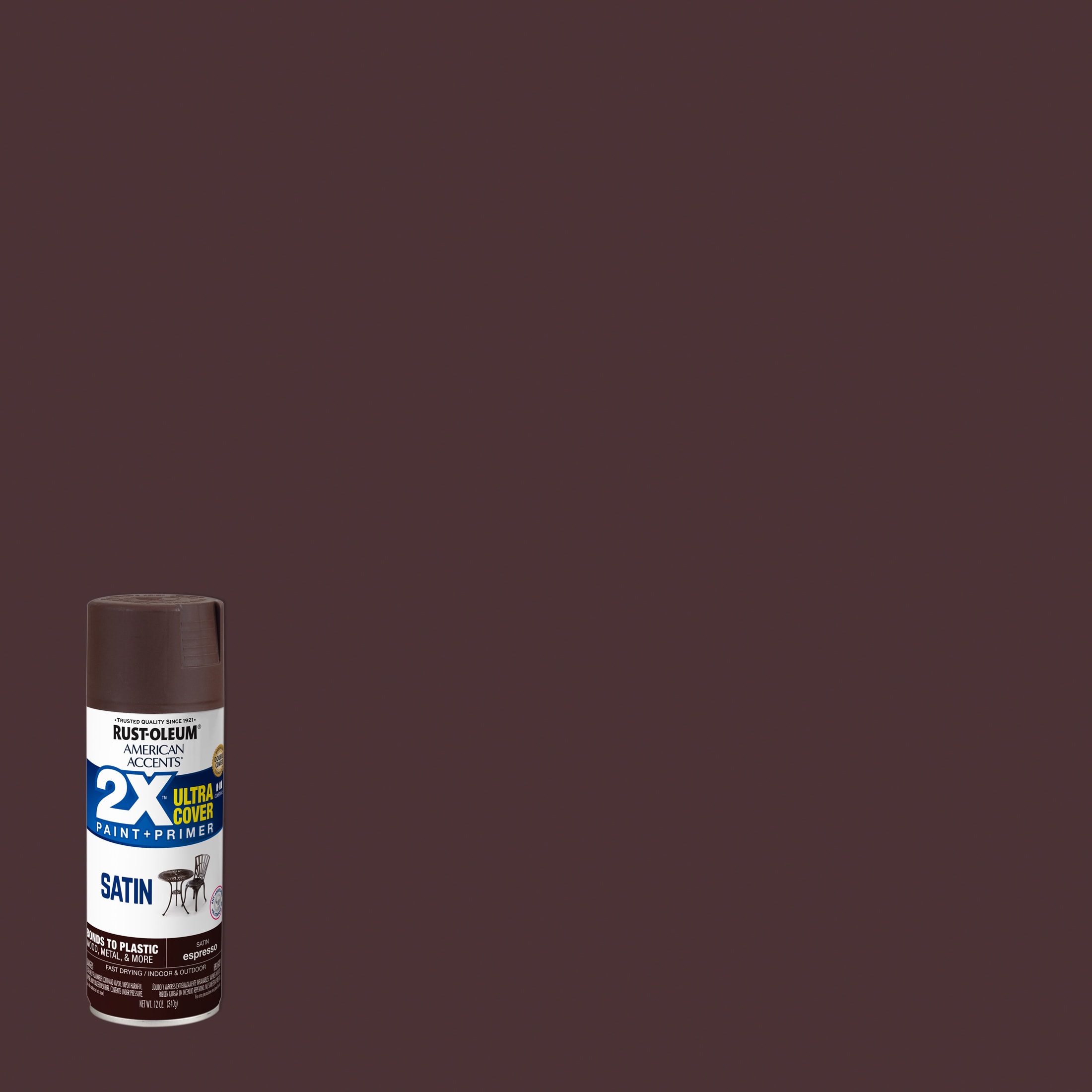 Rust Oleum Painter's Touch 2X Ultra Cover Premium Latex Paint, Kona Brown - 8 fl oz can