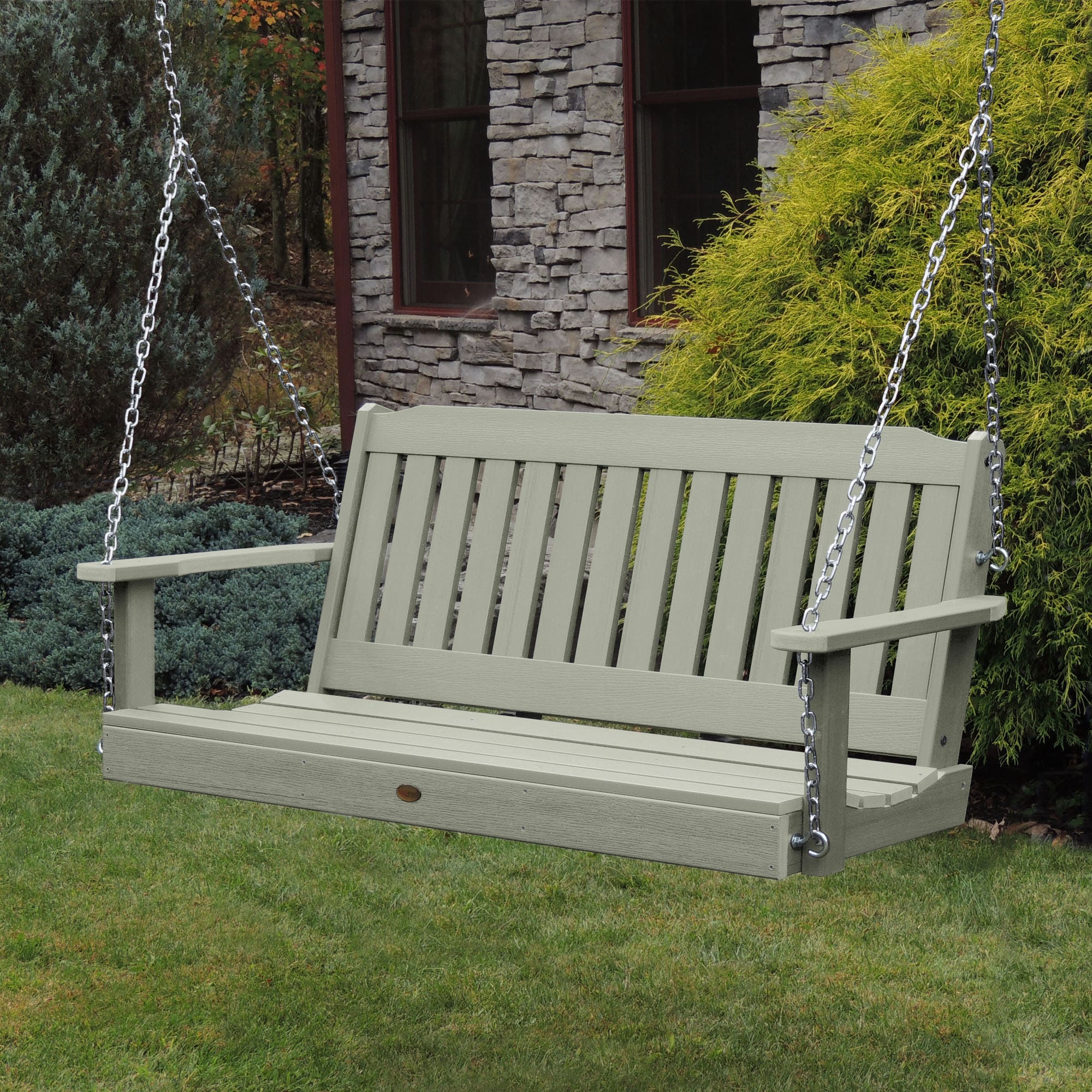 highwood AD-PORL1-EUC The Lehigh 3 -person Eucalyptus Recycled plastic Outdoor Swing