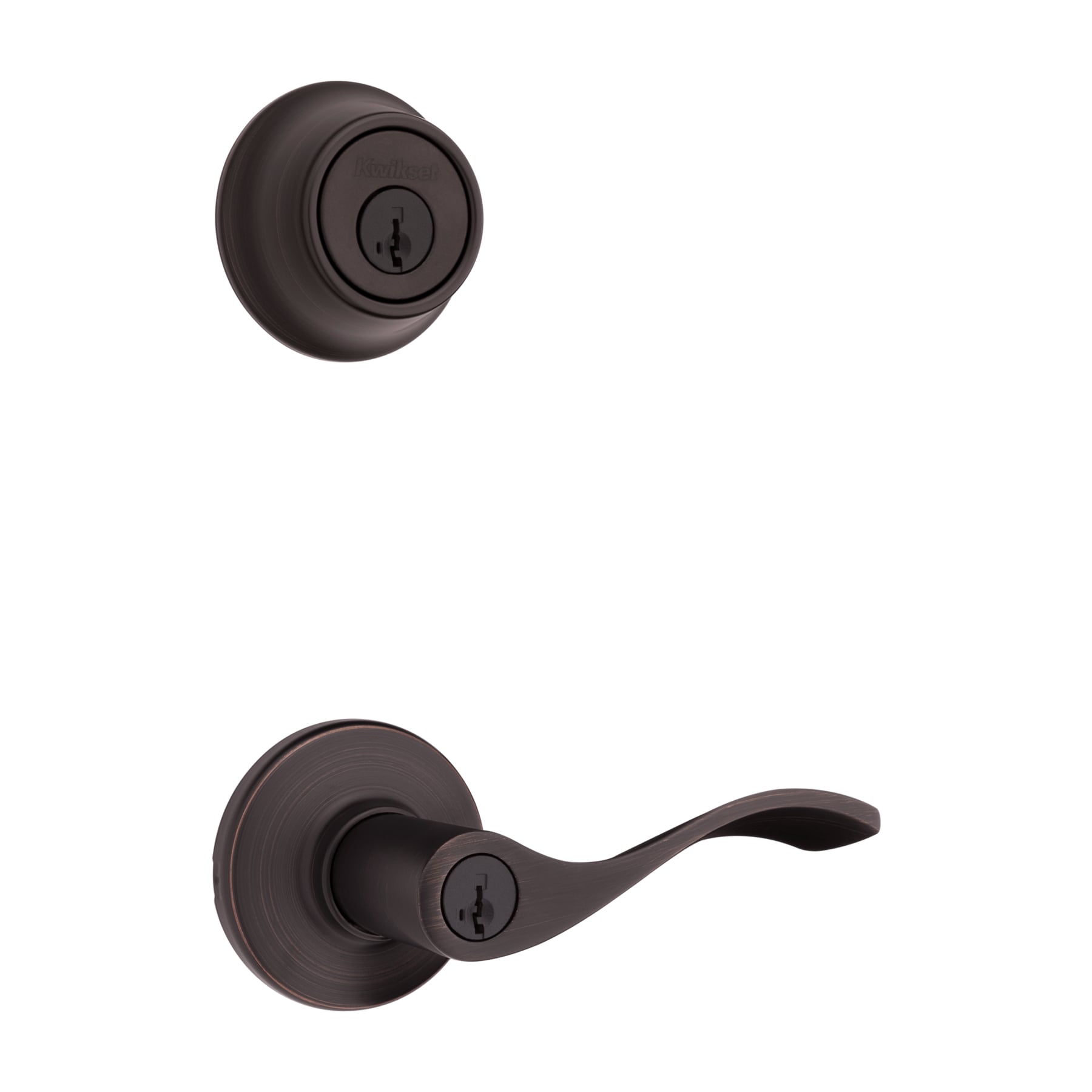 Kwikset Balboa Venetian Bronze Single Deadbolt Exterior Keyed Entry 