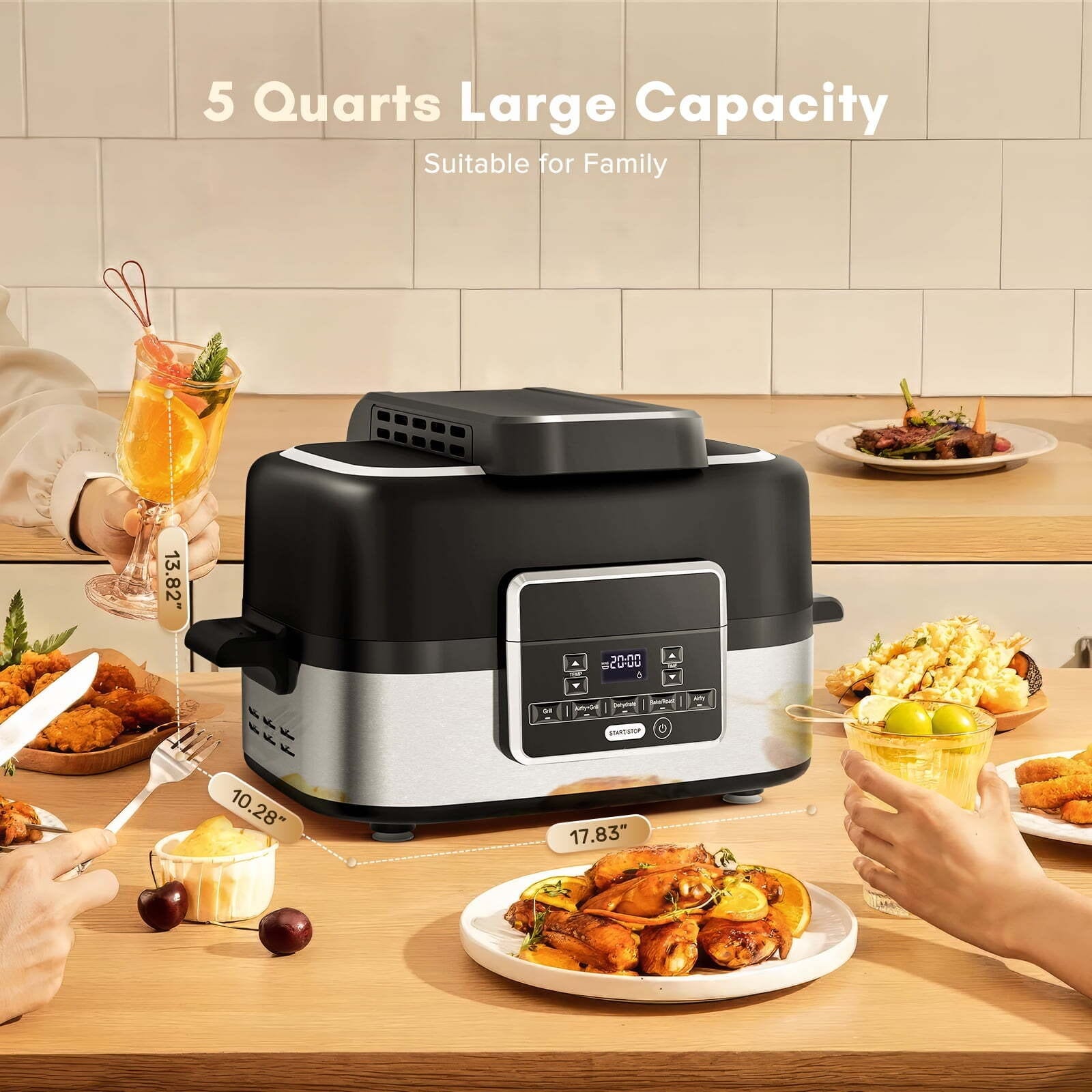 COWSAR LSEG-8070-BLACK Air-Fryers - View #5
