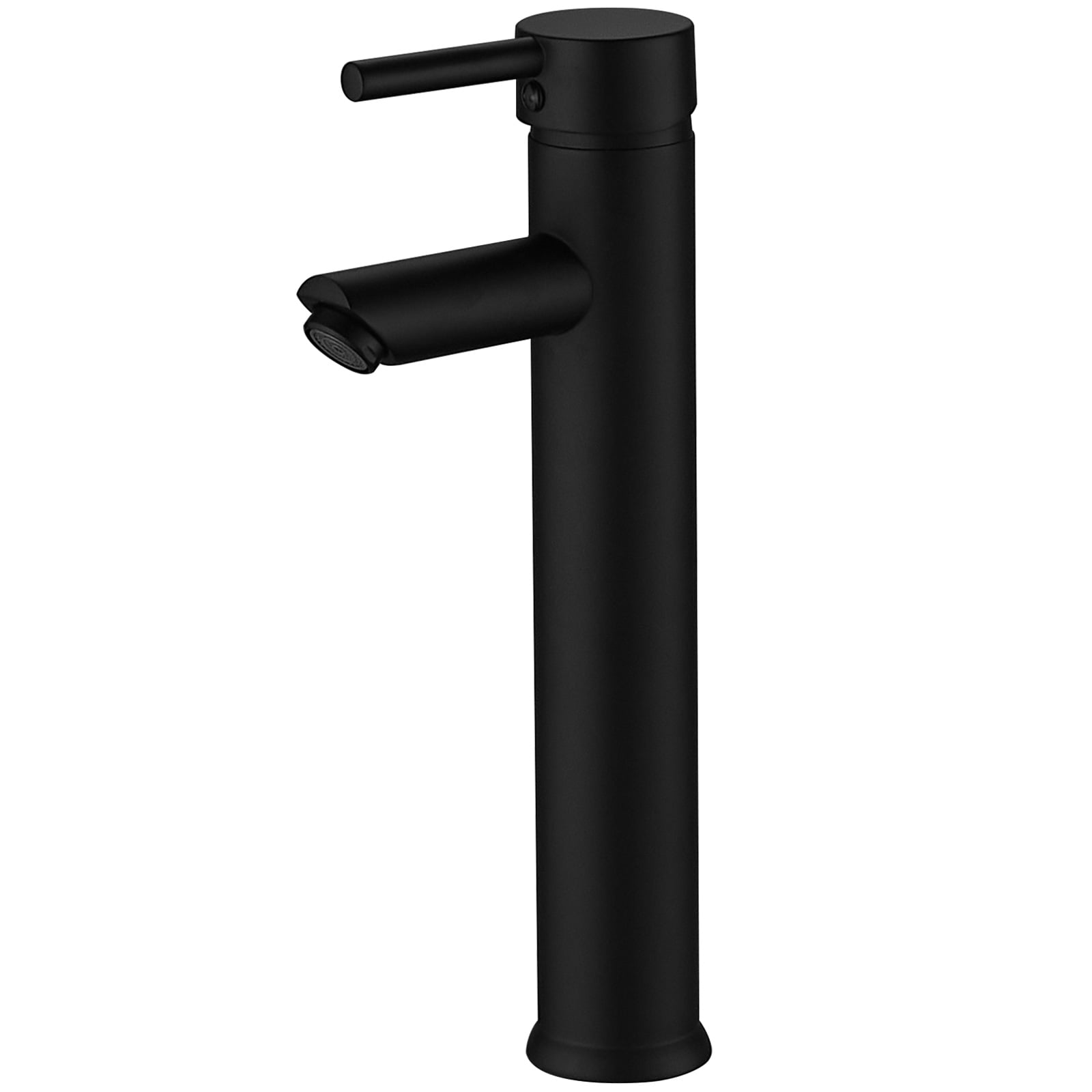 BWE A-99053H-BLACK Matte Black Vessel 1-handle WaterSense Mid-arc Commercial/Residential Handle Bathroom Sink Faucet