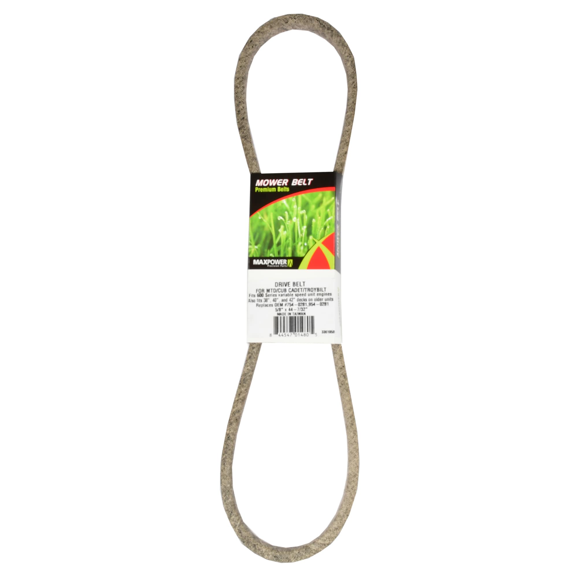 MaxPower 336105B 5/8-in x 44.22-in Variable speed belt Belt , for 38-in40-in42-in Riding mower/Tractors , Replaces OEM Part Number Replaces OEM numbers 754-0281 and 954-0281