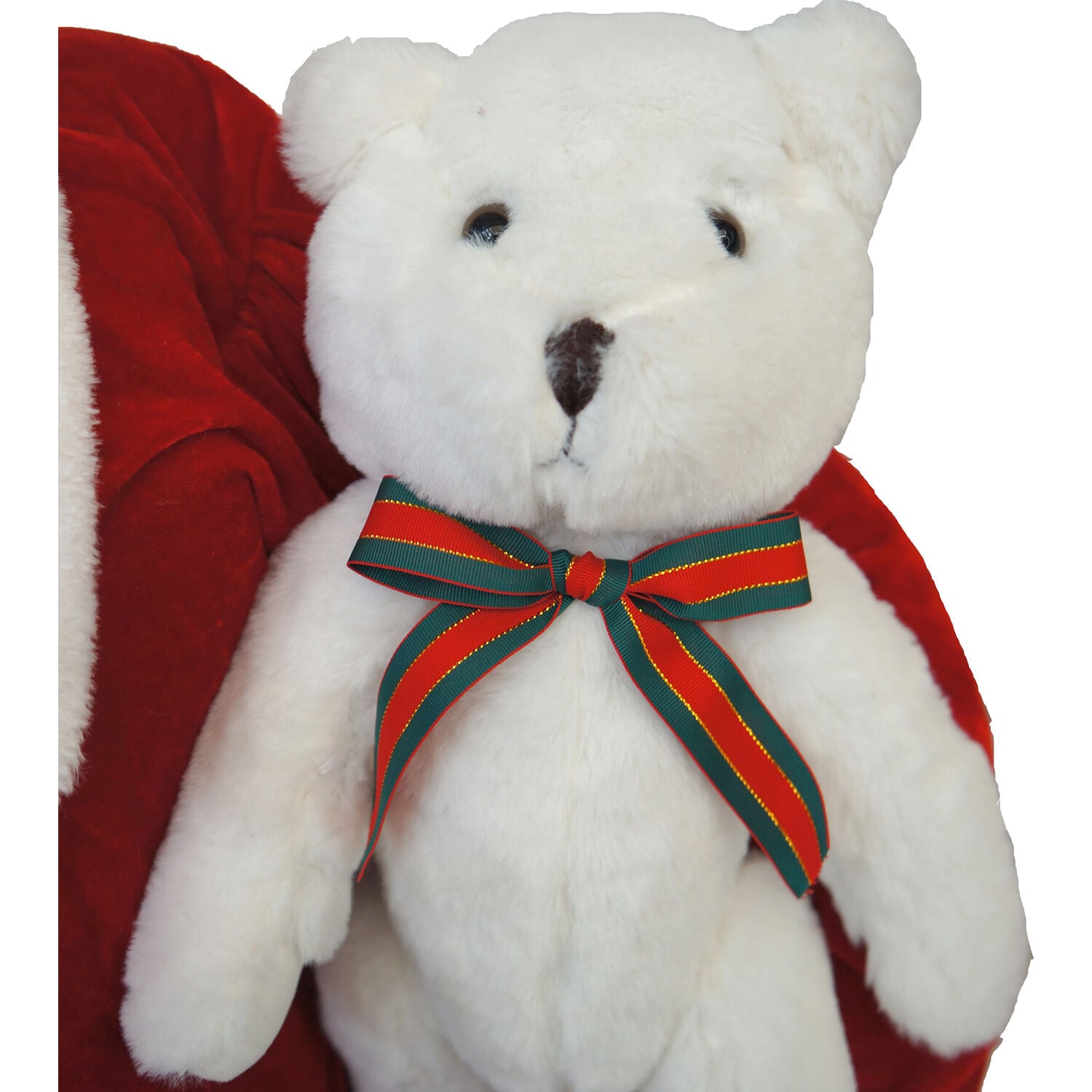 Life-Size Red Velvet Dancing Santa with Teddy Bear