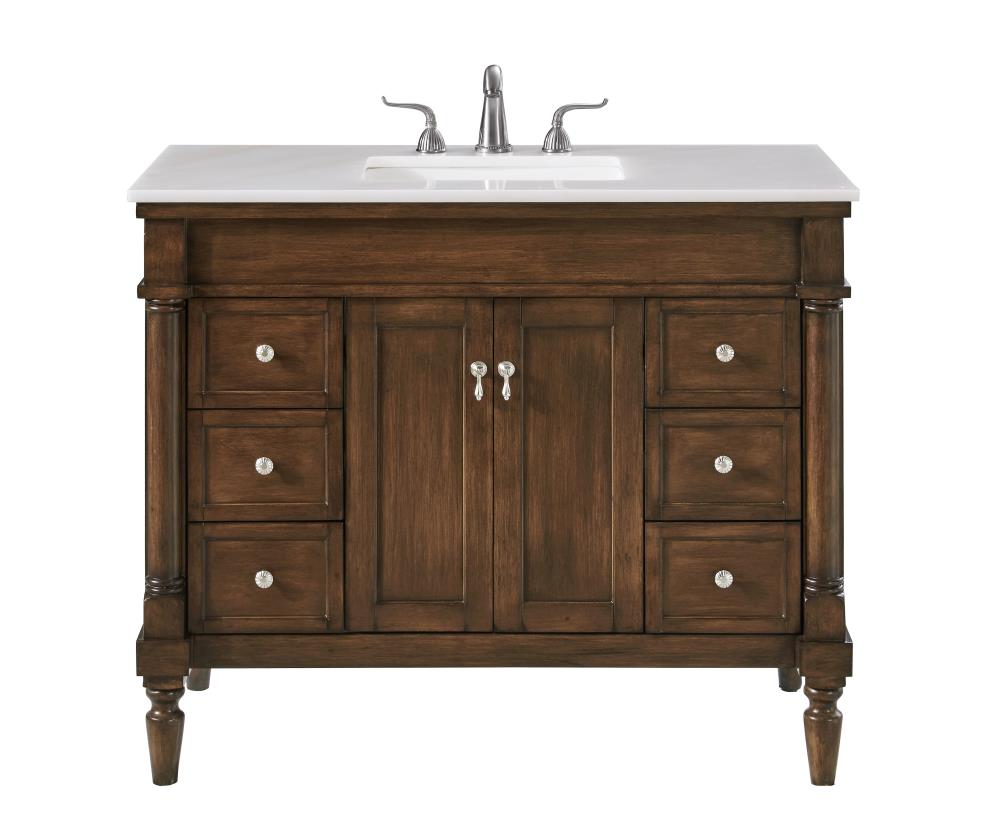 Elegant Decor First Impressions 42-in Brown Undermount Single Sink ...