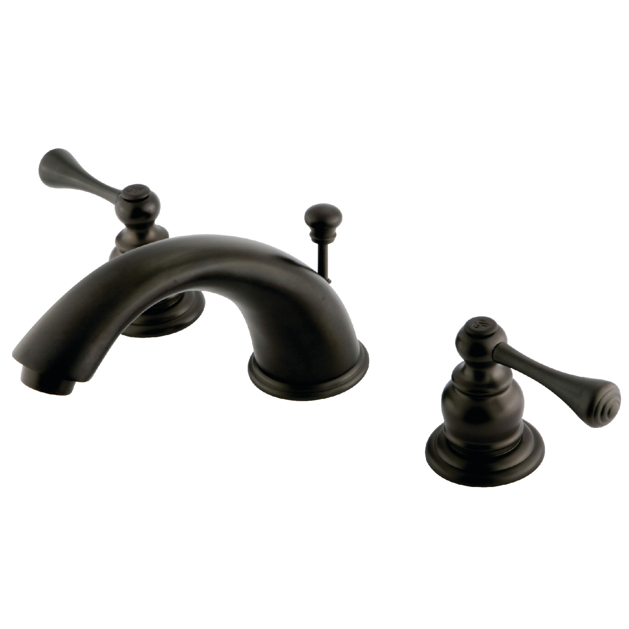 Elements of Design EB3975BL Hot Springs Oil-rubbed bronze Widespread 2-handle Mid-arc Residential Handle Bathroom Sink Faucet with Drain