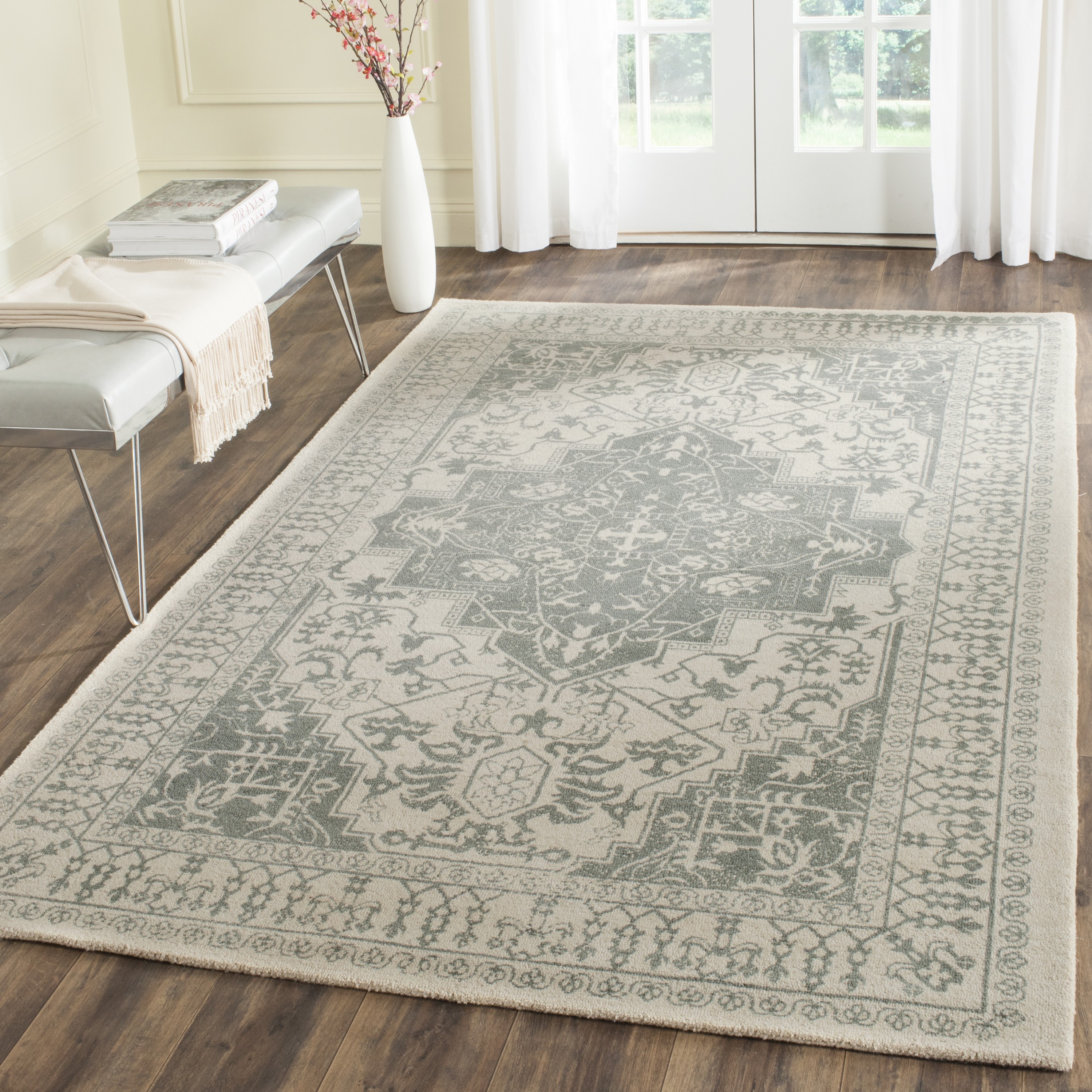 Safavieh Restoration Vintage Simperta 8 X 10 Wool Mint/Ivory Indoor ...