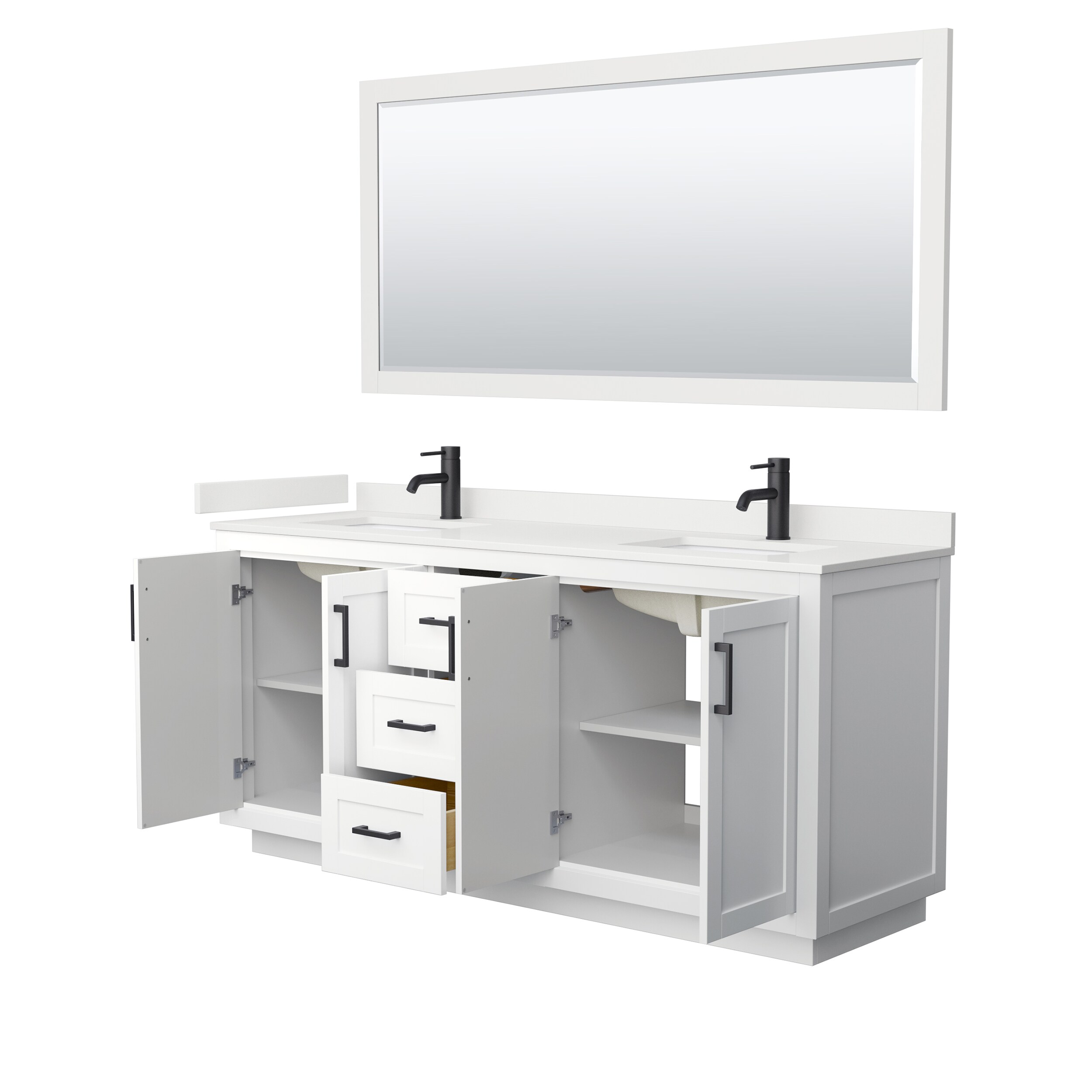 Wyndham Collection WCF292972DWBWQUNSM70 Bath-Vanity-Combo - View #3