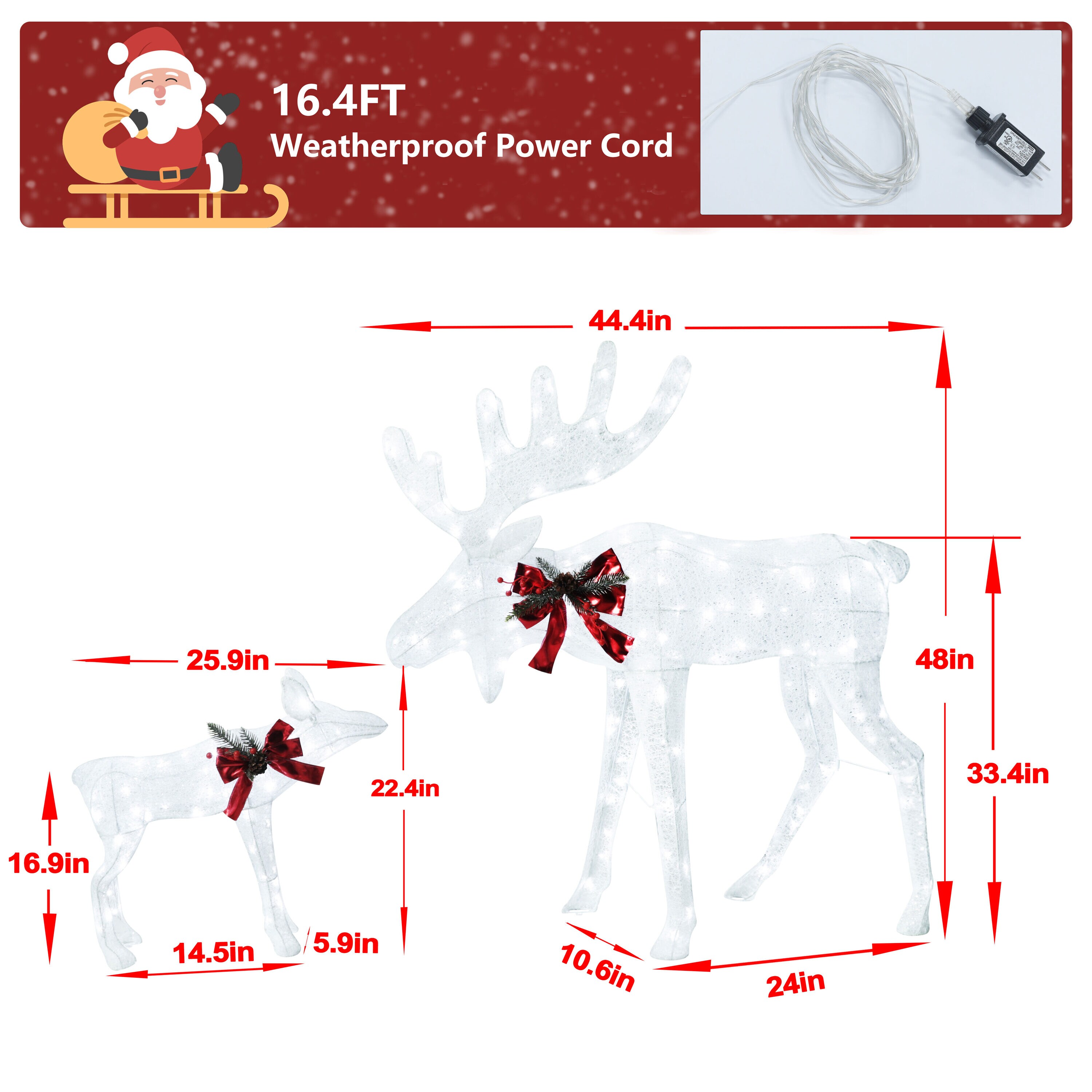 VEIKOUS PG0403-04WH-2 Outdoor-Christmas-Decor - View #3