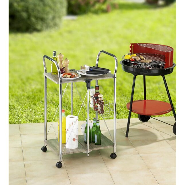 WENKO Brown Metal Base with MDF Top Kitchen Cart (22.2-in x 17.3-in x 35.6-in) WENKO Brown Metal Base with MDF Top Kitchen Cart (22.2-in x 17.3-in x 35.6-in)