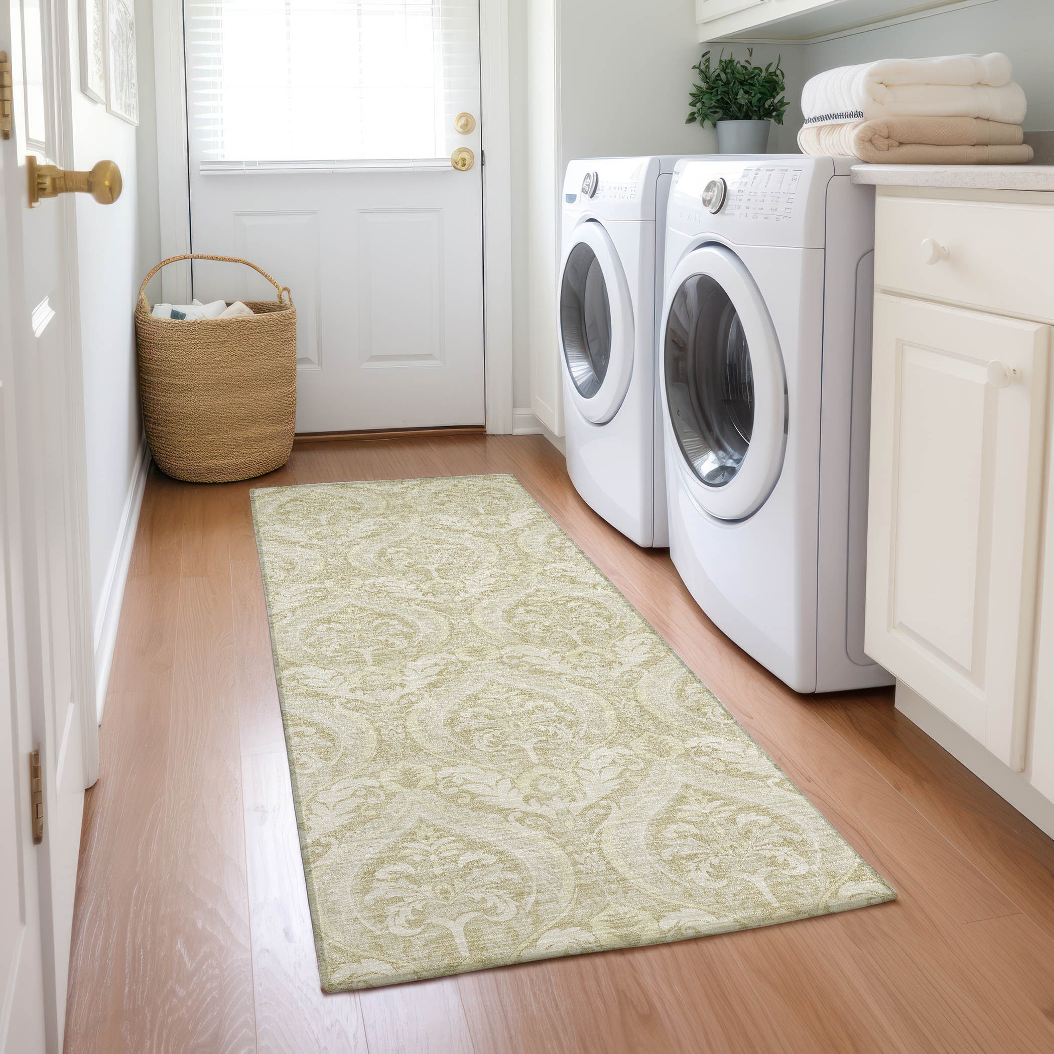 Addison Rugs ACN572BG2X8 Chantille ACN572BG 2 x 7 (ft) Polyester Beige Rectangular Indoor/Outdoor Stripe Machine washable Area rug
