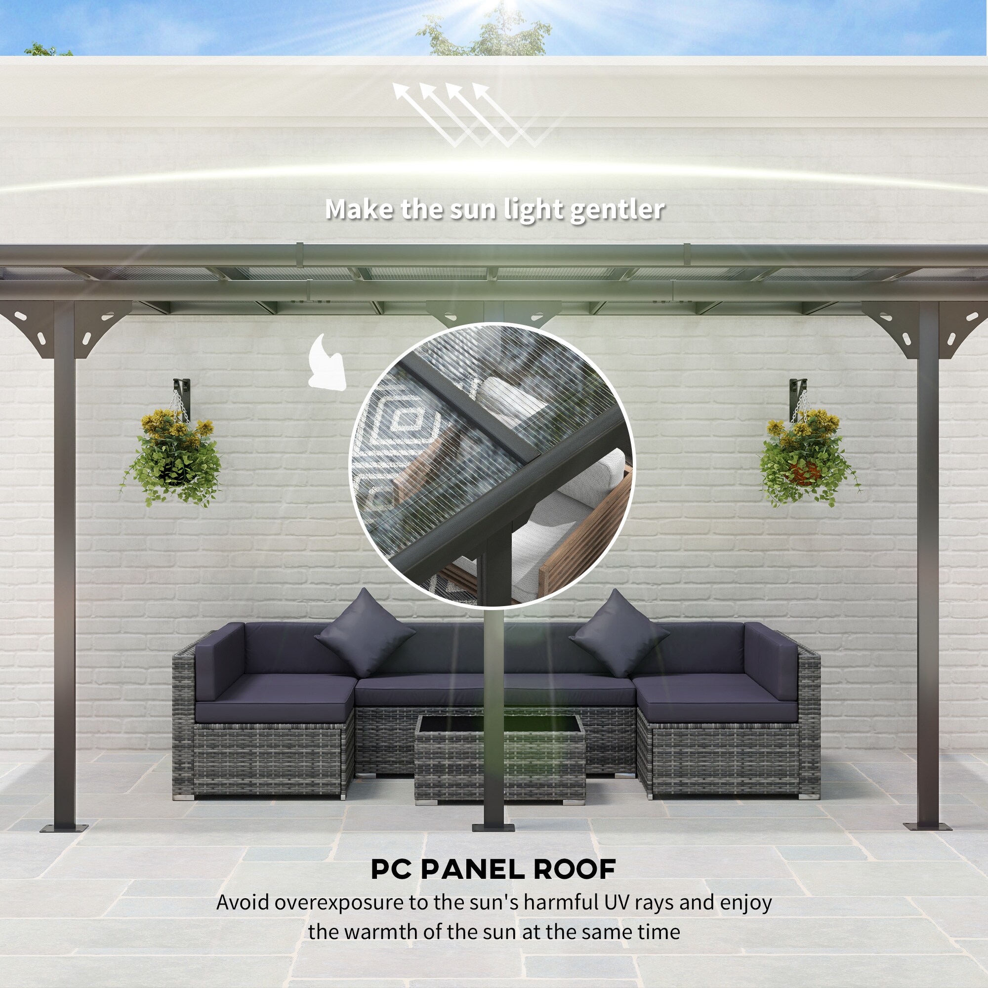 Outsunny 84C-182 Wood-Resin-Gazebos - View #4