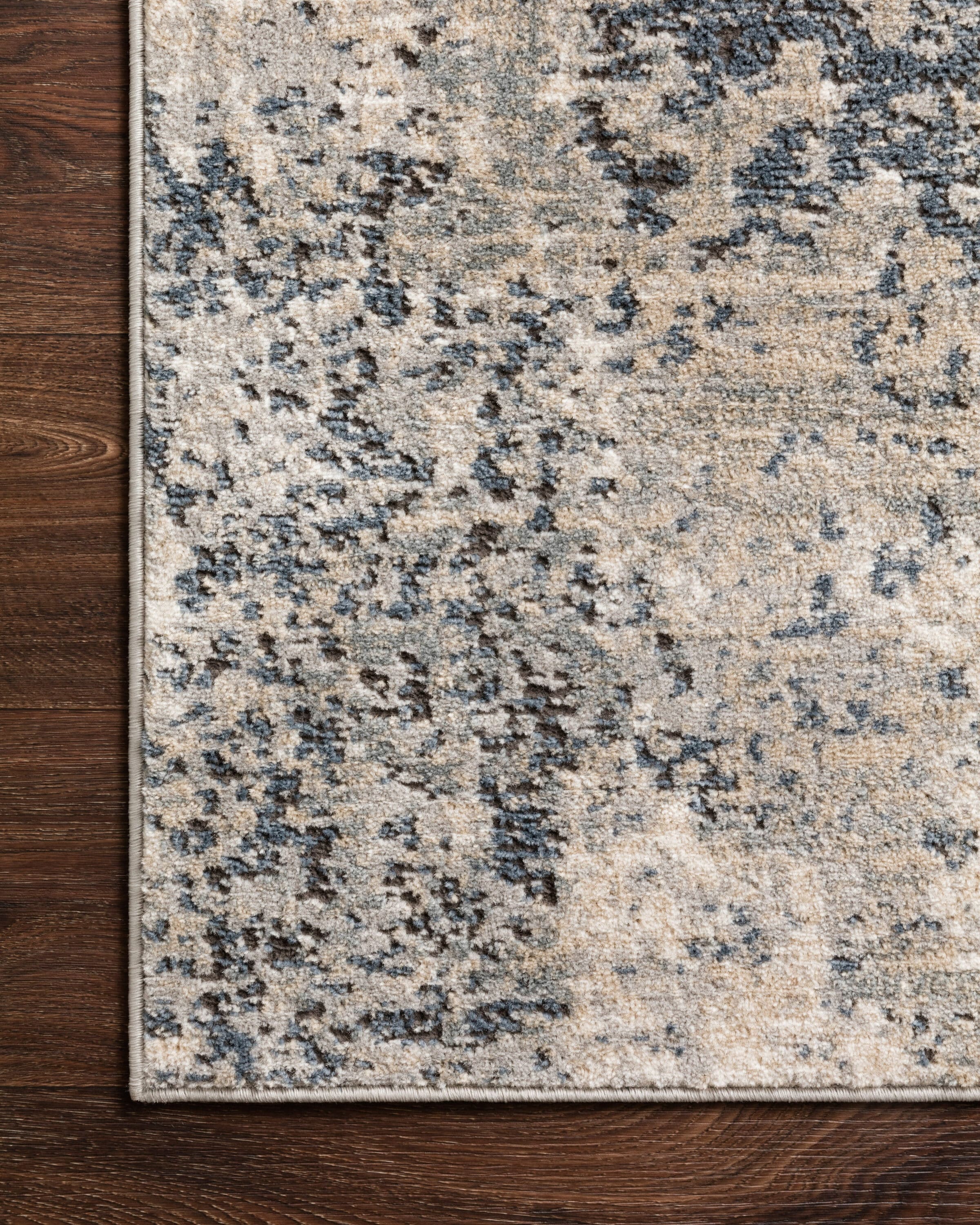 Handmade Reversible Abstract Blue Synthetic Area Rug 5'3" x 7'6"