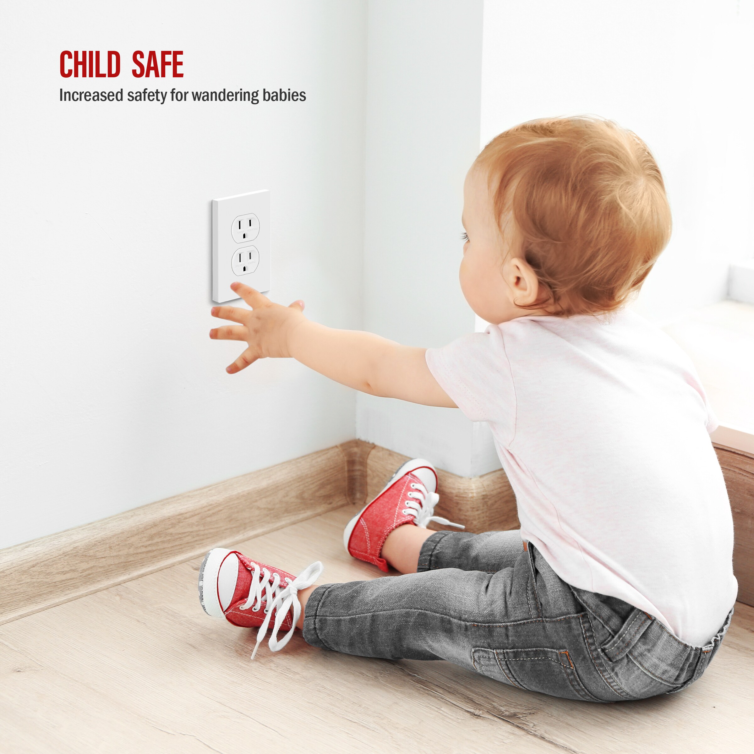 White 15A Tamper Resistant Duplex Outlet with Wall Plate
